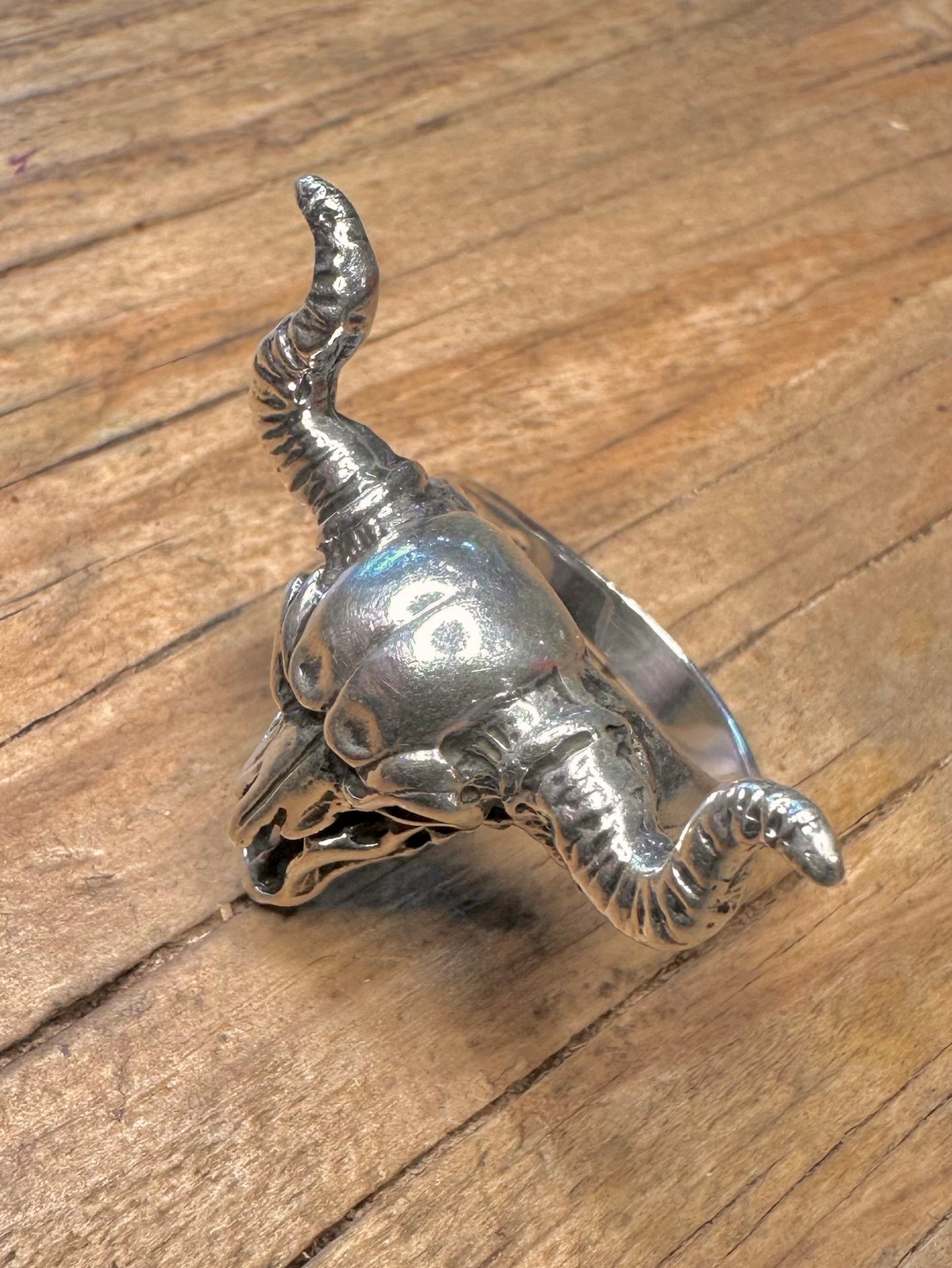 Vintage Ram Skull Head 925 Sterling Silver Silver Size V1/2 Ring