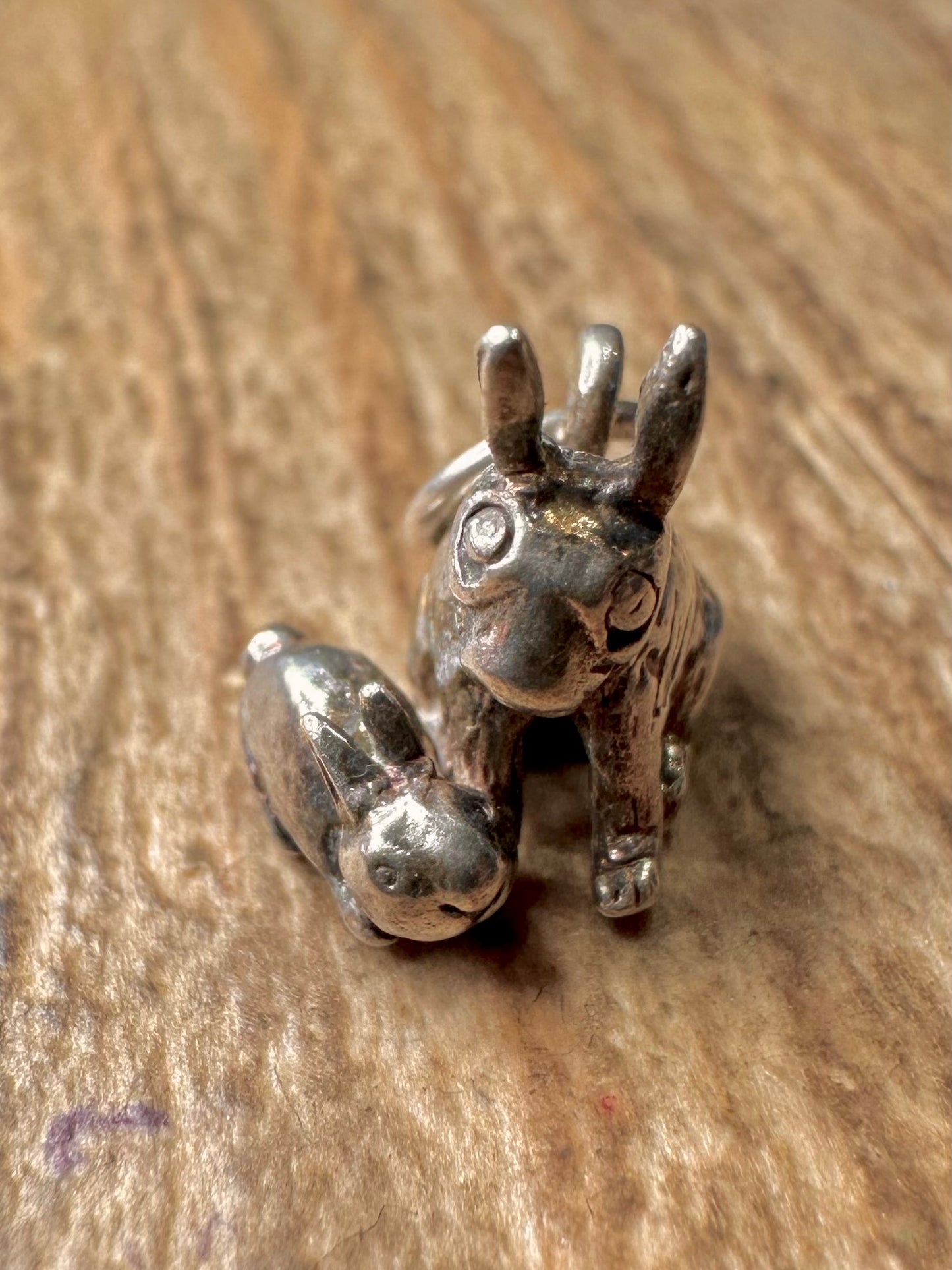 Vintage Rabbit 925 Sterling Silver Charm Pendant