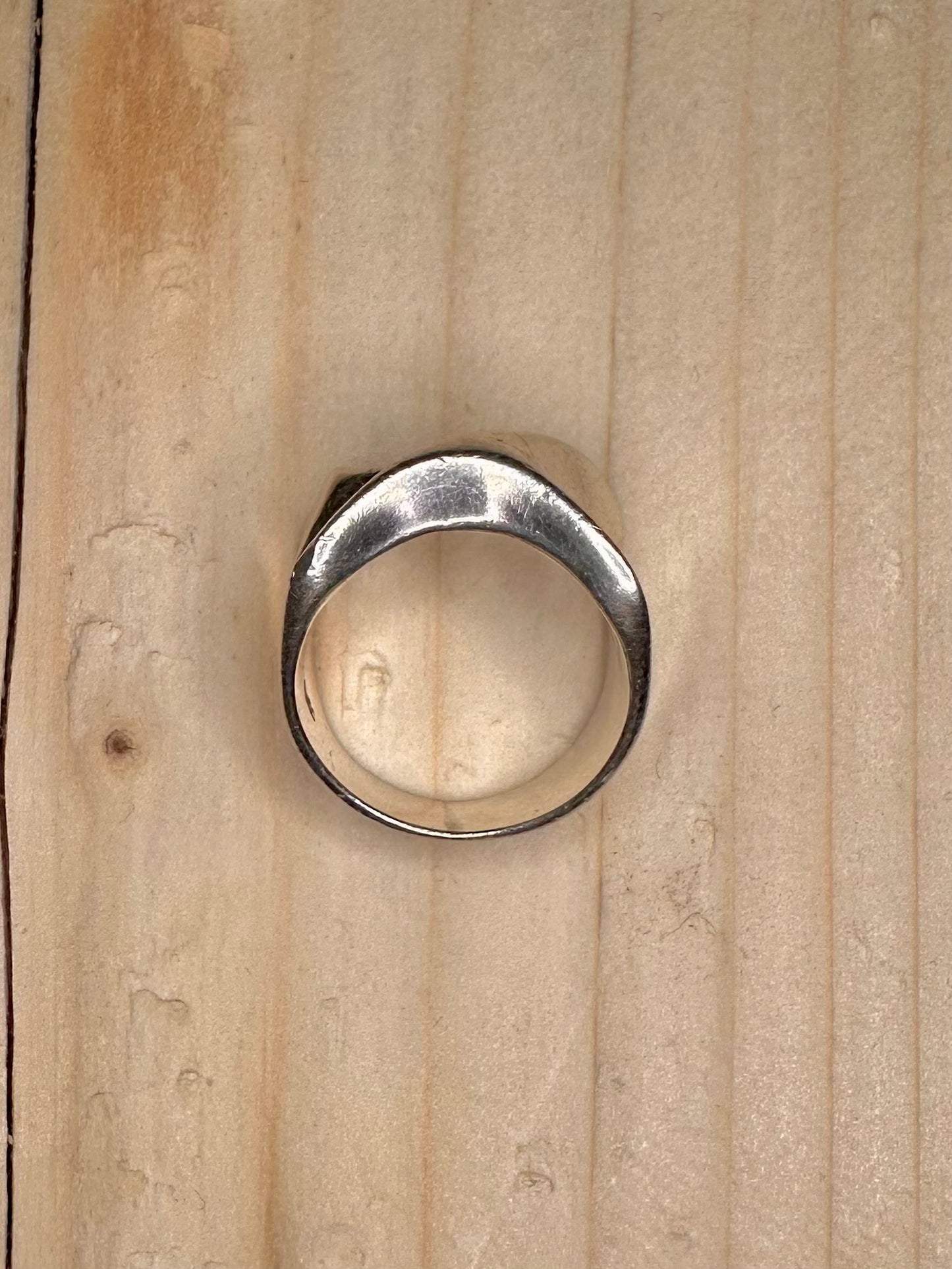 Abstract Modernist Chunky 925 Sterling Silver Size M Ring