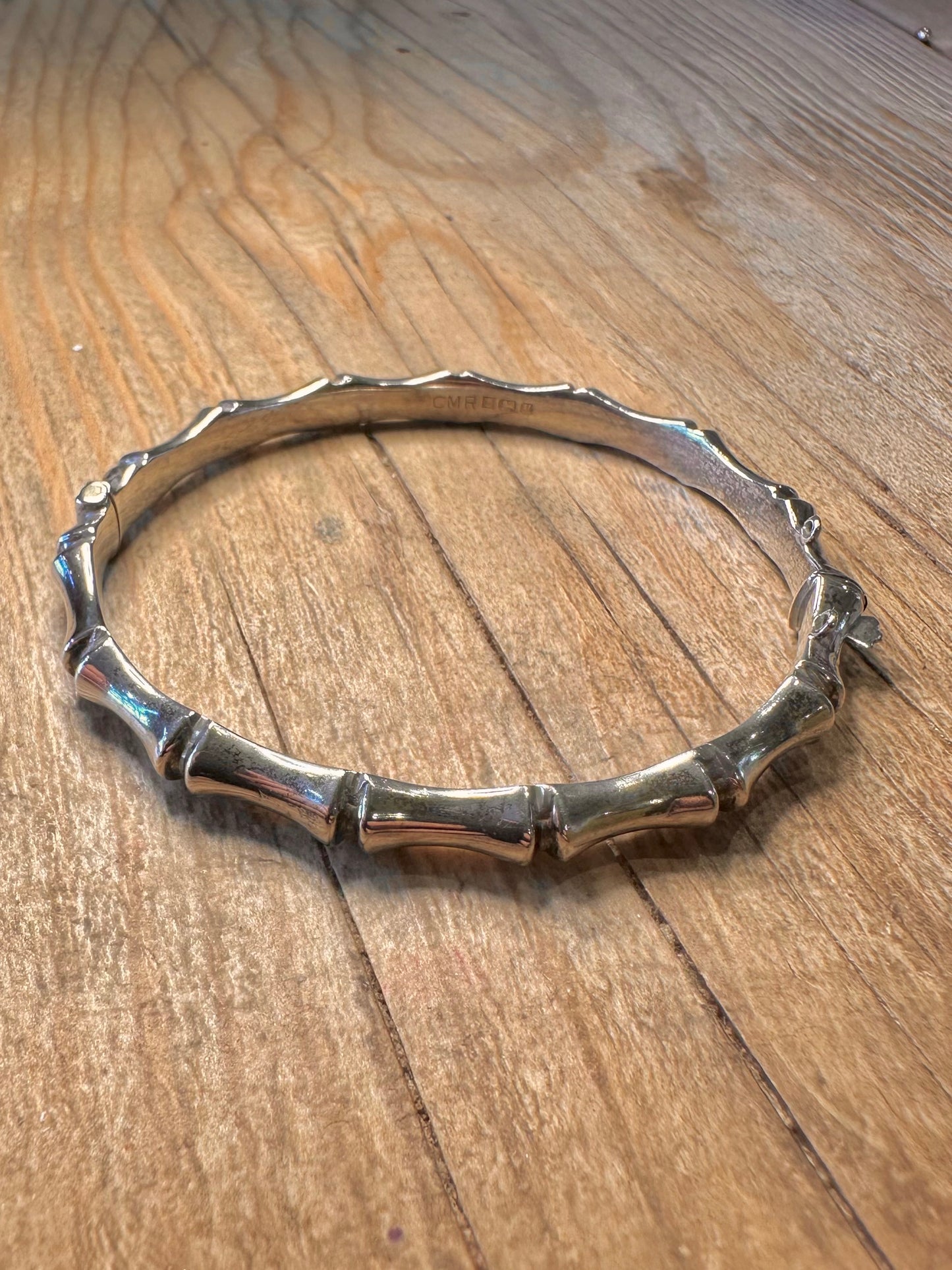Vintage 1986 Bamboo 925 Sterling Silver Bangle
