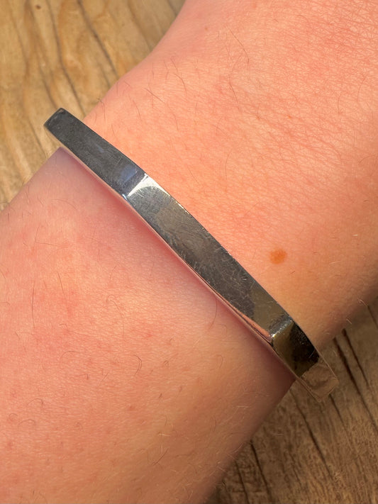 Vintage Octagon 925 Sterling Silver Bangle