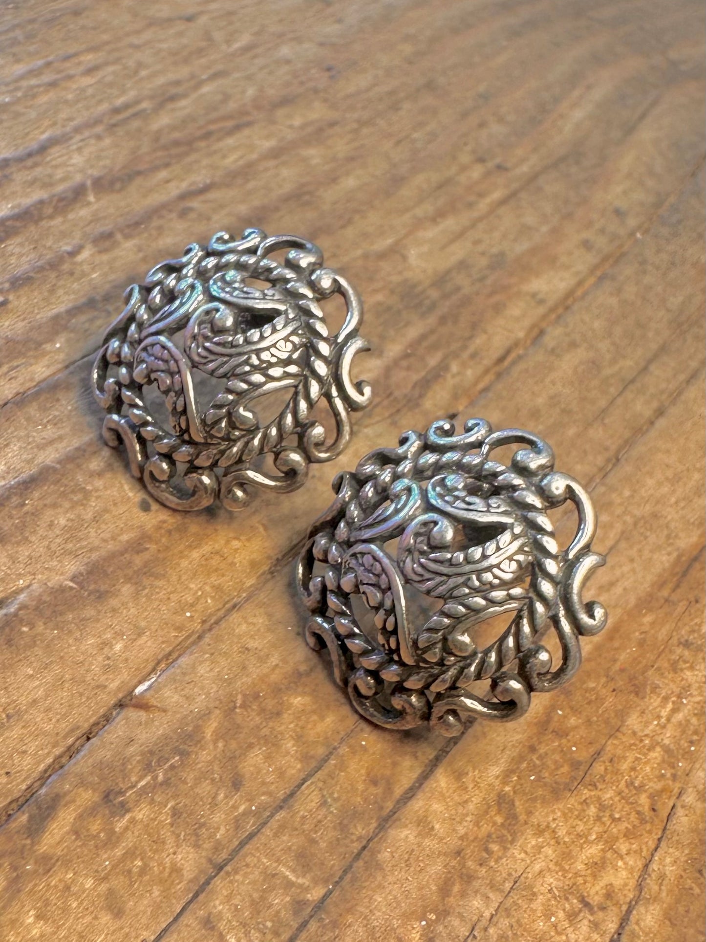 Filigraner Kreis 925 Sterling Silber Ohrstecker