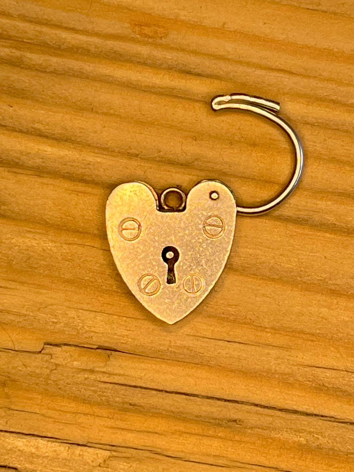 Heart Shaped 1974 Padlock Maker PJ Birmingham 925 Sterling Silver Pendant