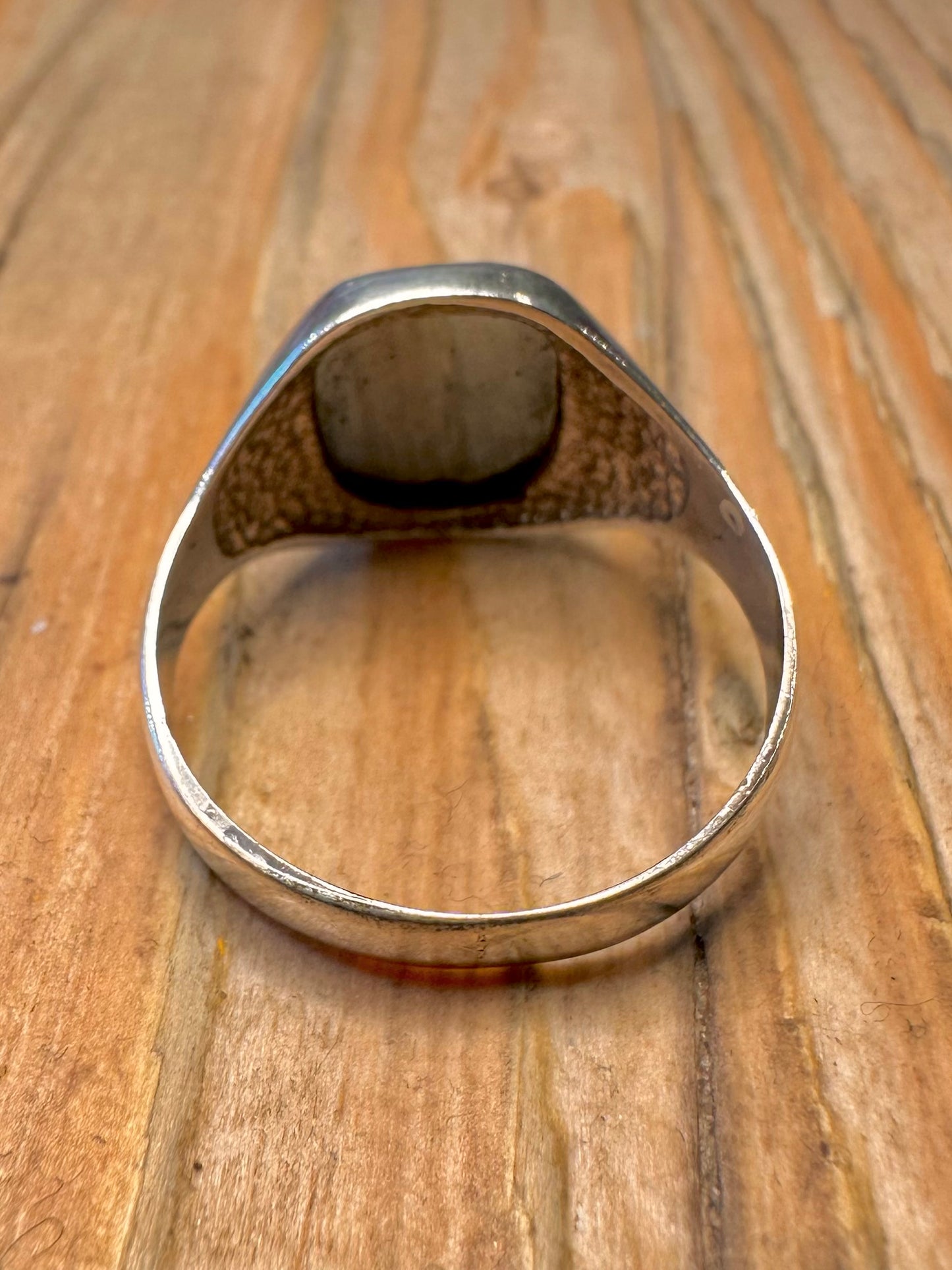 Vintage Intaglio Onyx Signet 925 Sterling Silver Size U Ring