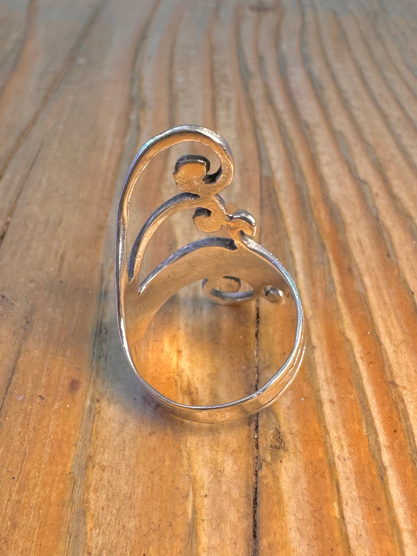 Boho Style Swirl 925 Sterling Silver Size N Ring
