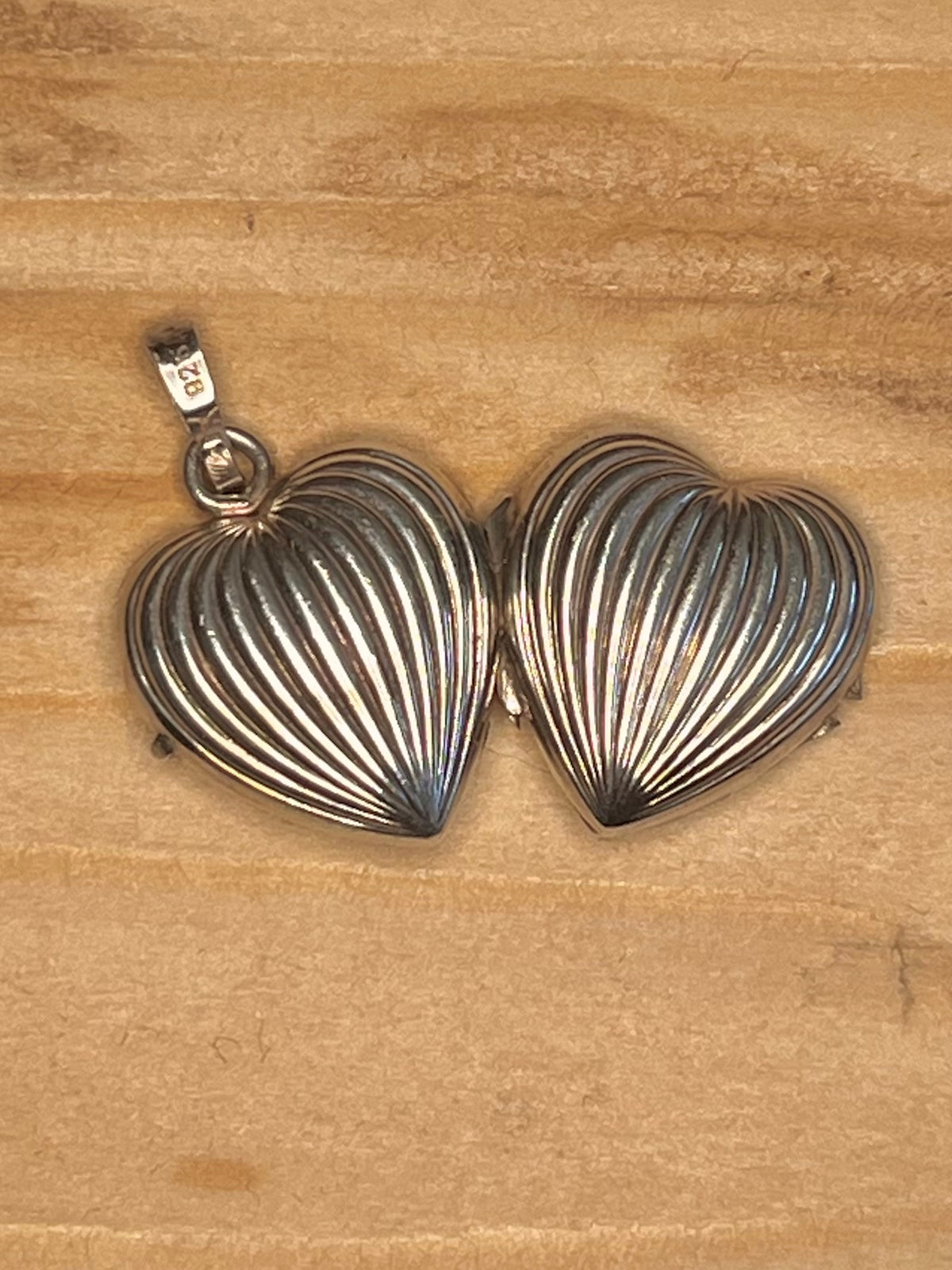 Textured Heart Shaped Locket 925 Sterling Silver Pendant