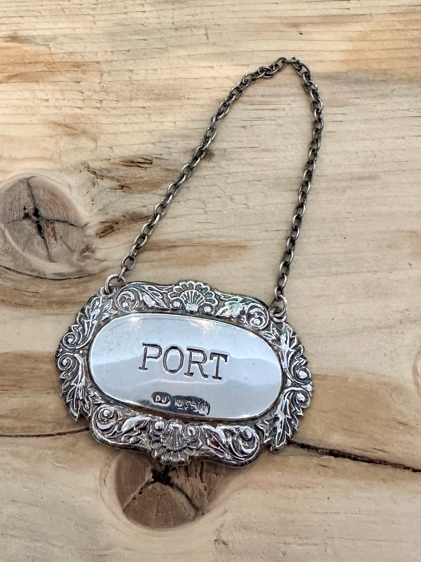 Vintage 1982 Bottle Port Tag 925 Silver Pendant