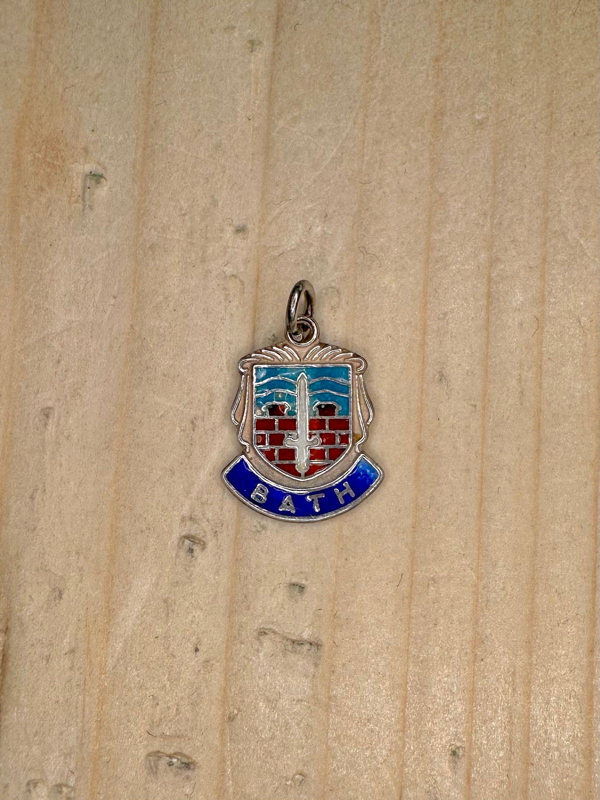Bath Enamel Shield 925 Sterling Silver Pendant