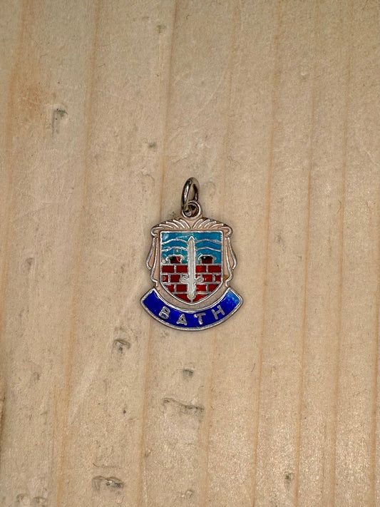 Bath Enamel Shield 925 Sterling Silver Pendant