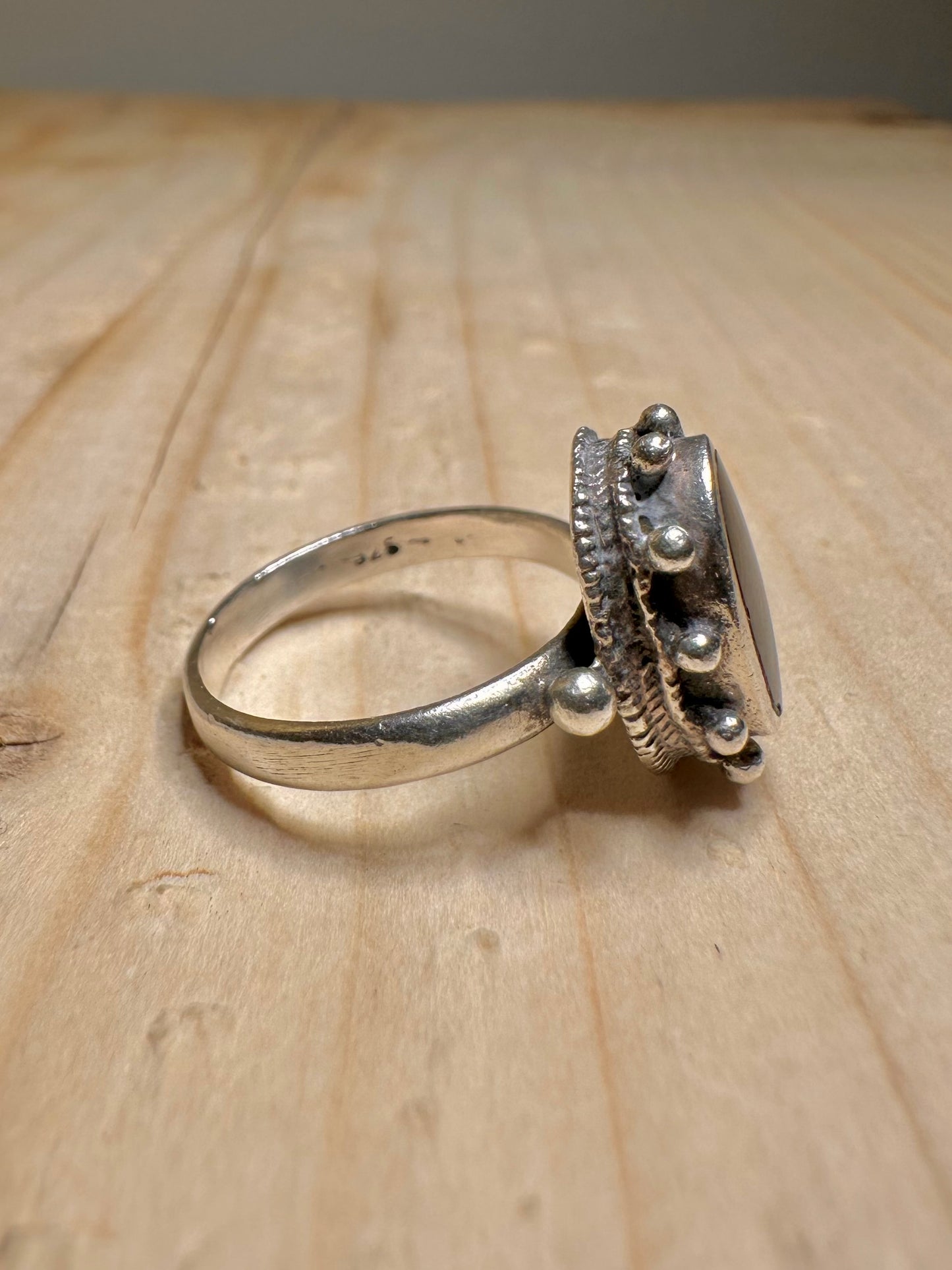 Black Onyx 925 Sterling Silver Size N Ring