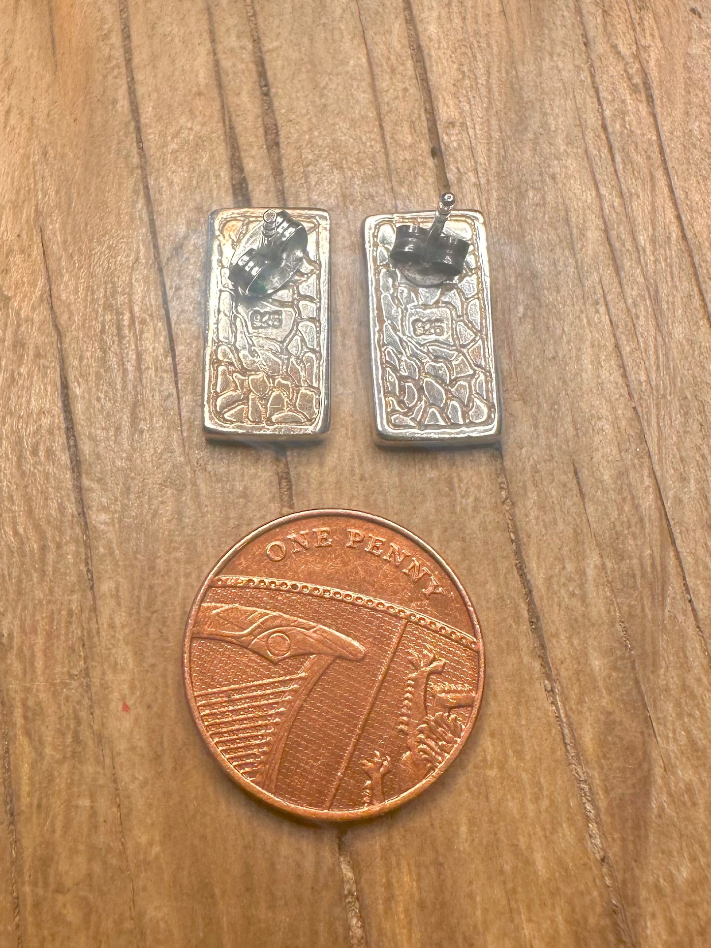 Modern Coloured Mother of Pearl Rectangle 925 Sterling Silver Earrings