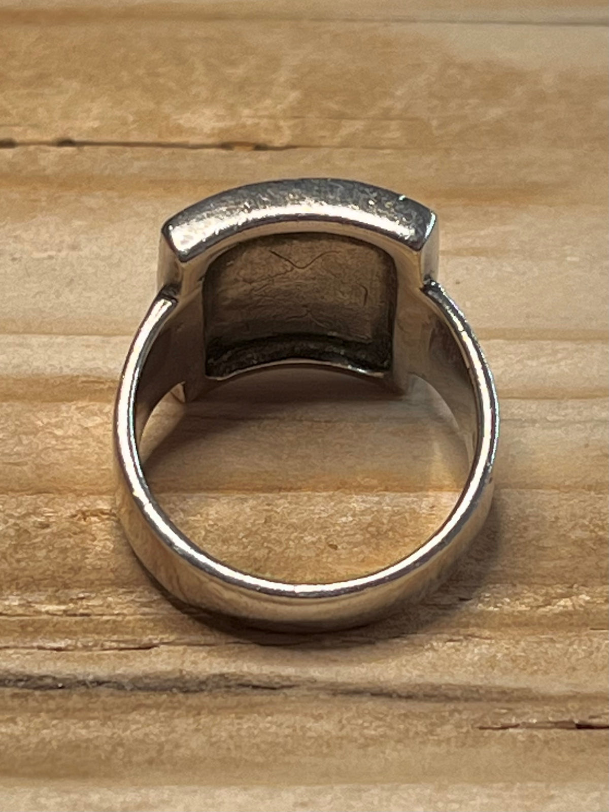Multi-Coloured Mother of Pearl Square 925 Sterling Silver Size P1/2 Ring