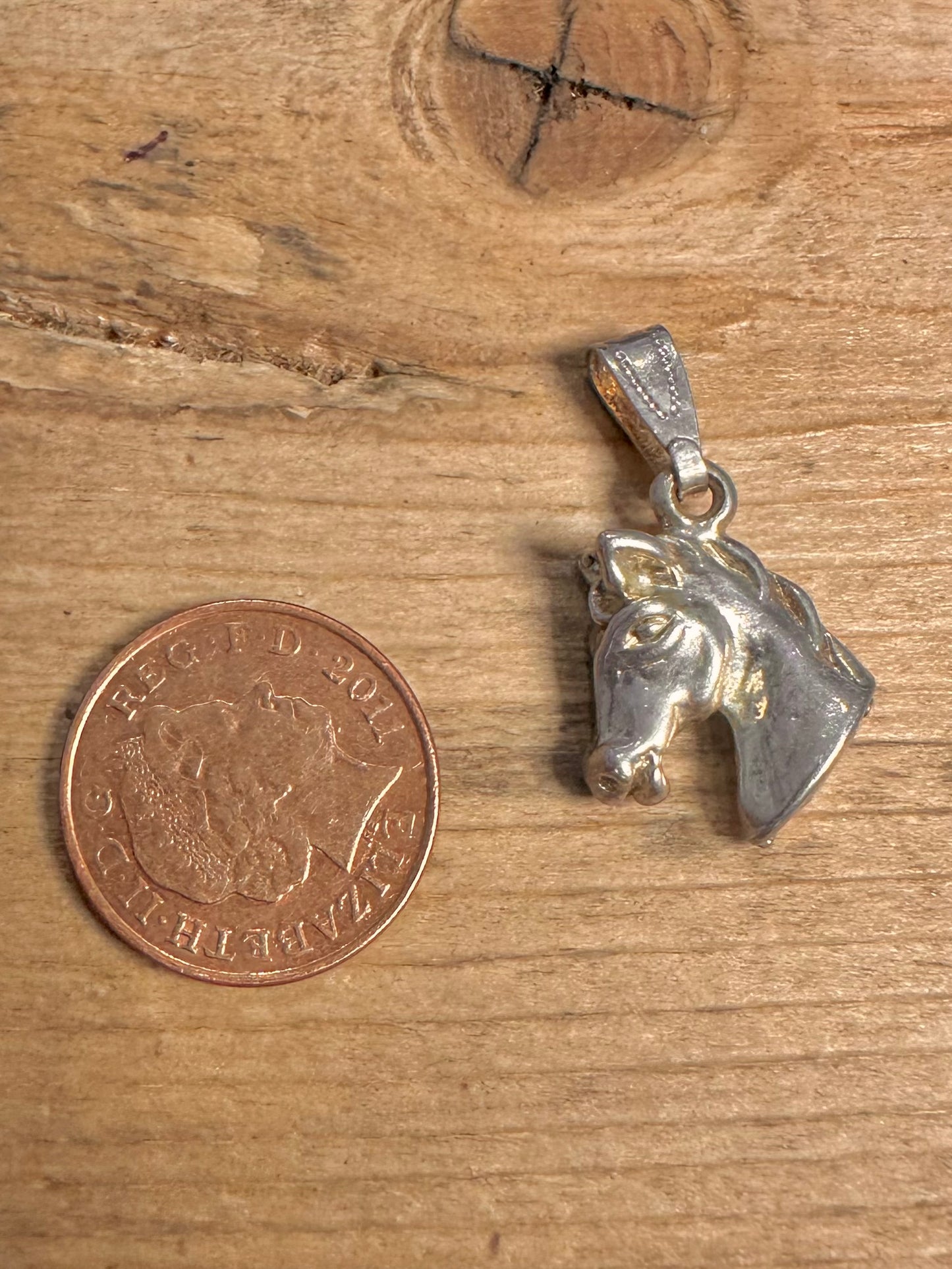 Vintage Horse Head 925 Silver Pendant