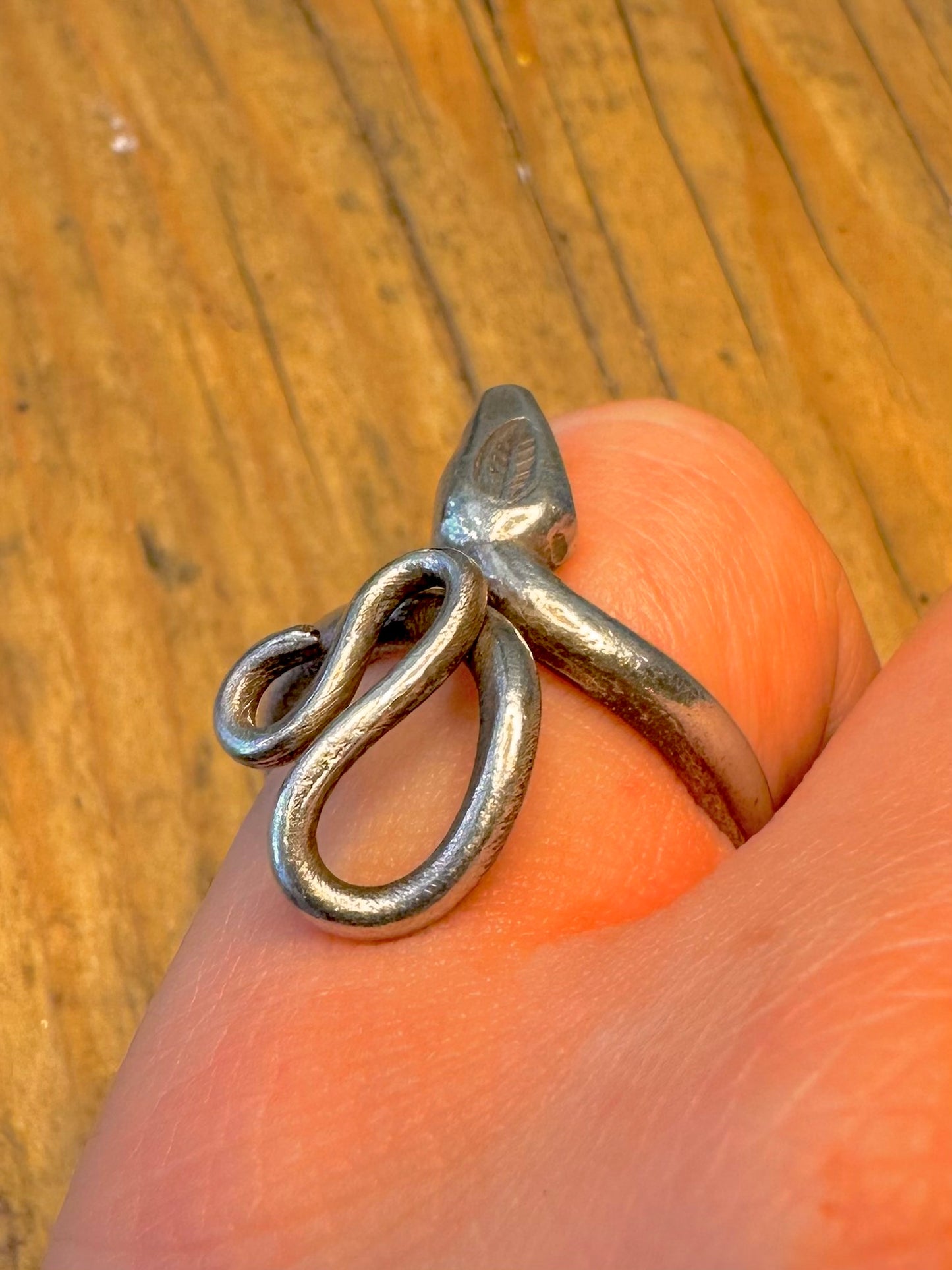 Coiled Snake 925 Sterling Silver Size M Ring
