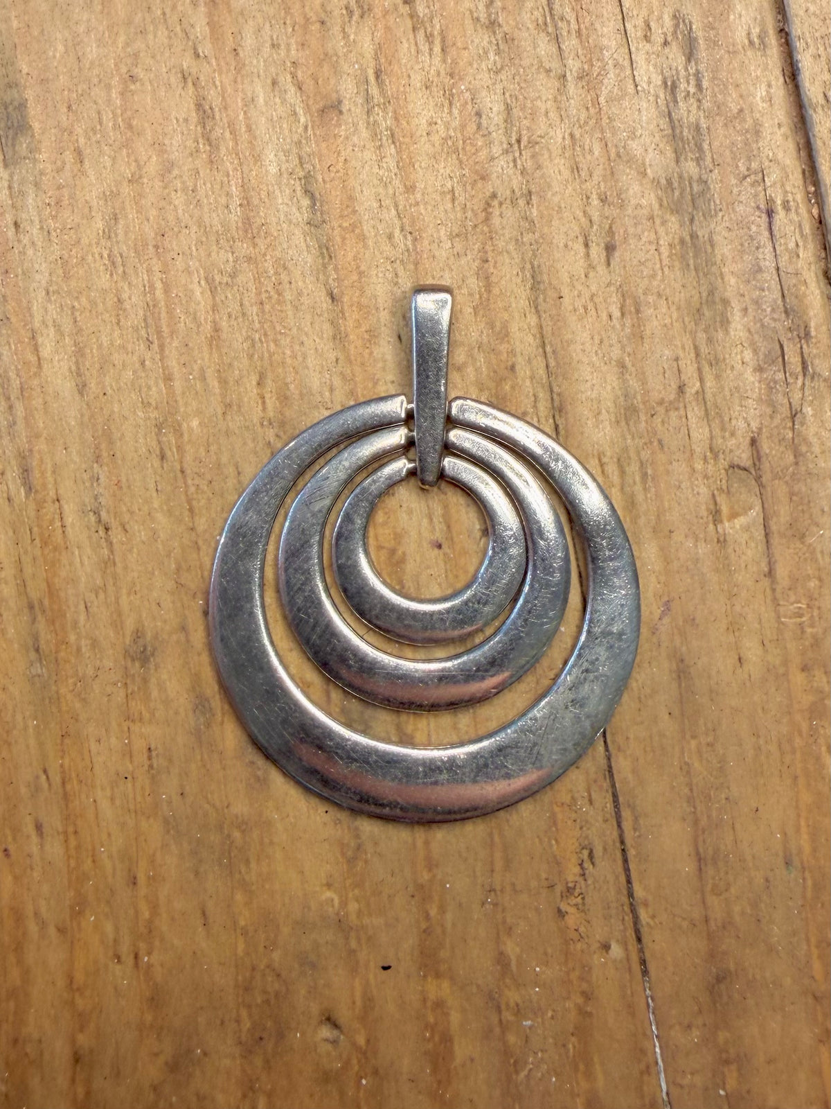 Modernist Triple Moving Disc 925 Sterling Silver Pendant