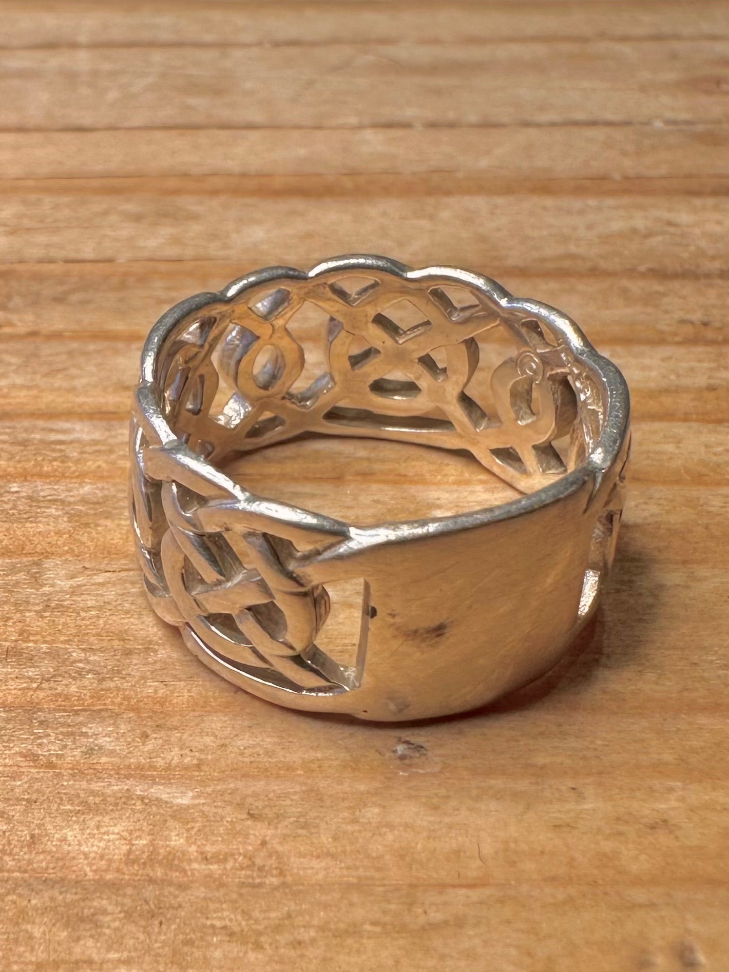Vintage Celtic Band 925 Sterling Silver Size N1/2 Ring