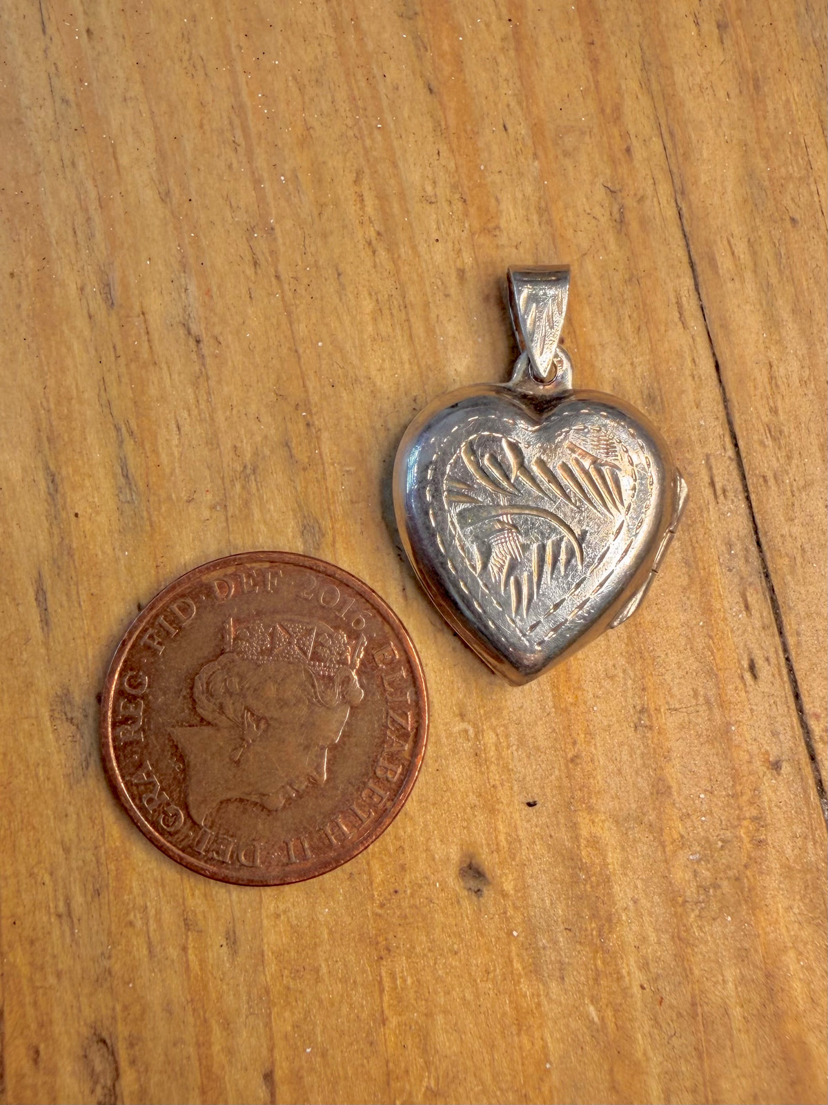 Heart Engraved Locket 925 Sterling Silver Pendant