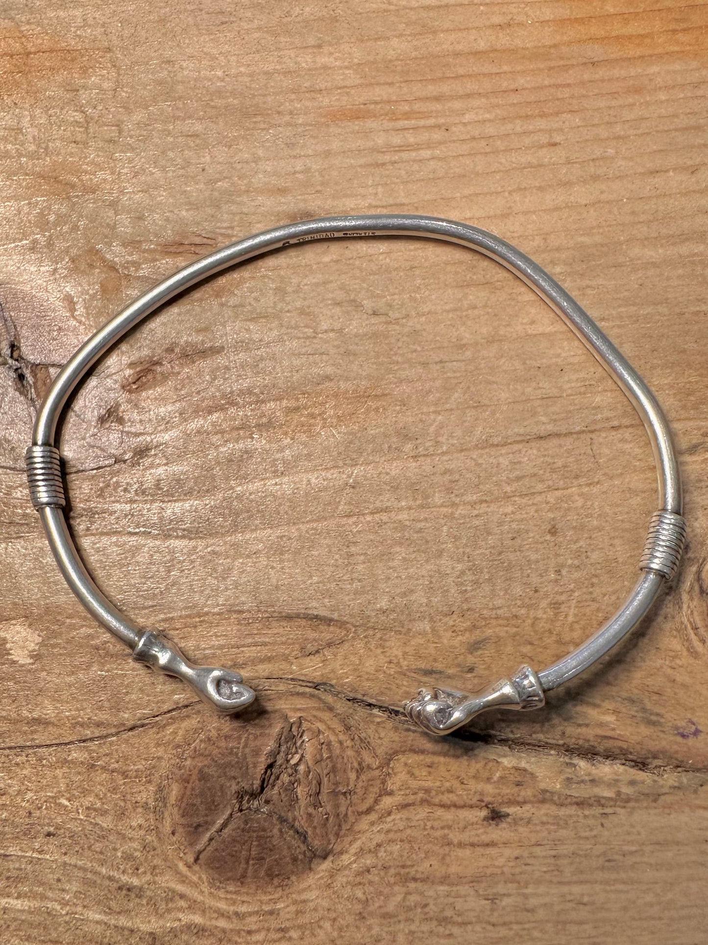 Vintage Fist 925 Silver Trinidad Cuff Bangle
