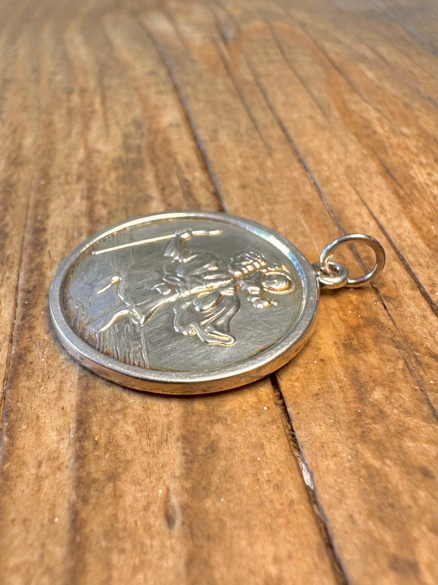 Heiliger Christophorus 925 Sterling Silber Anhänger