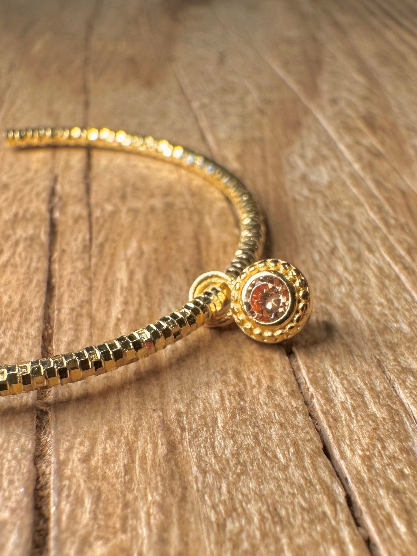 Modern Textured Hoops Orange Stone Gold on 925 Sterling Silver Earrings