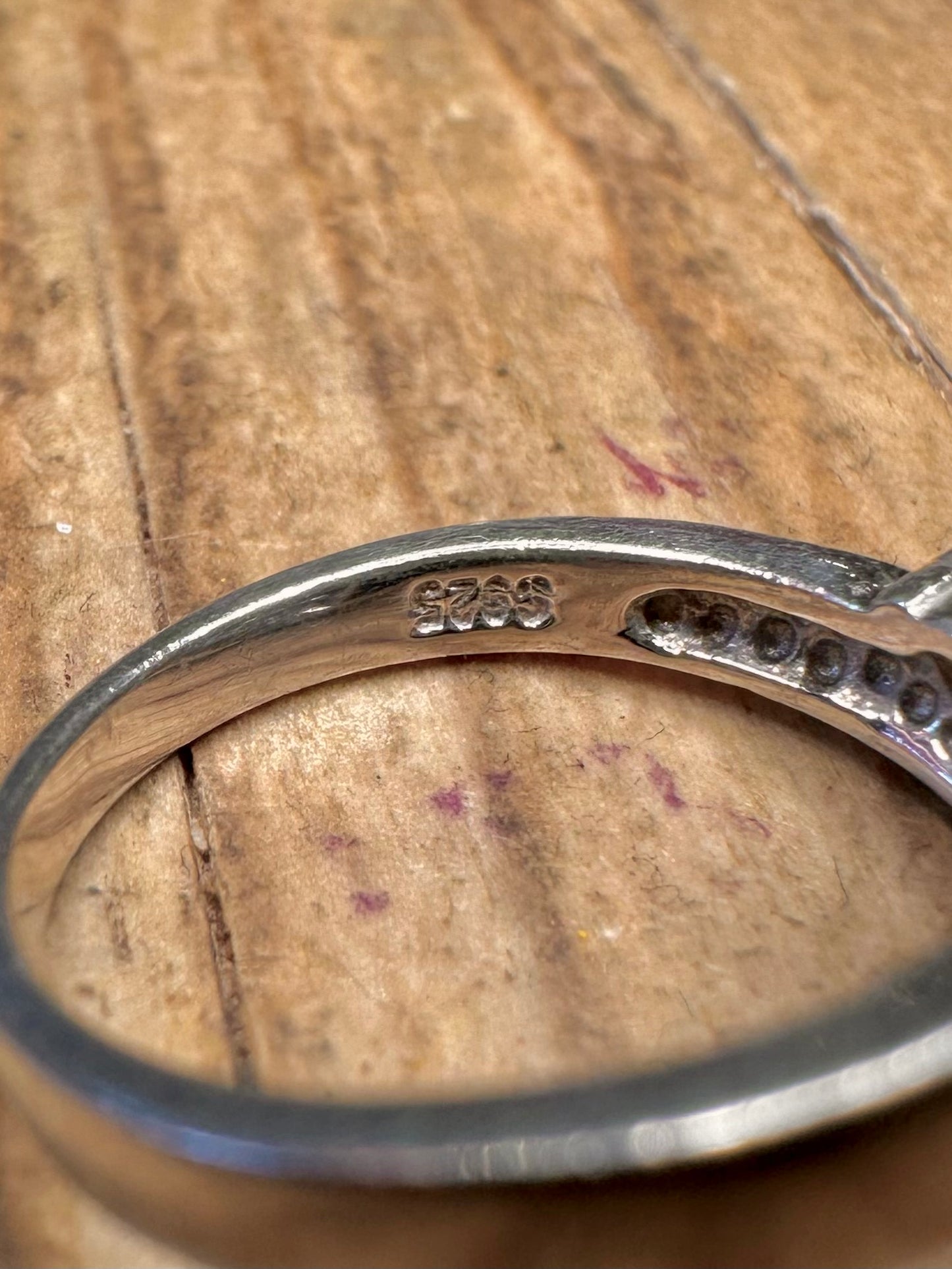 Moderner Multi-Edelstein überlappender 925 Sterling Silber Ring Größe N1/2