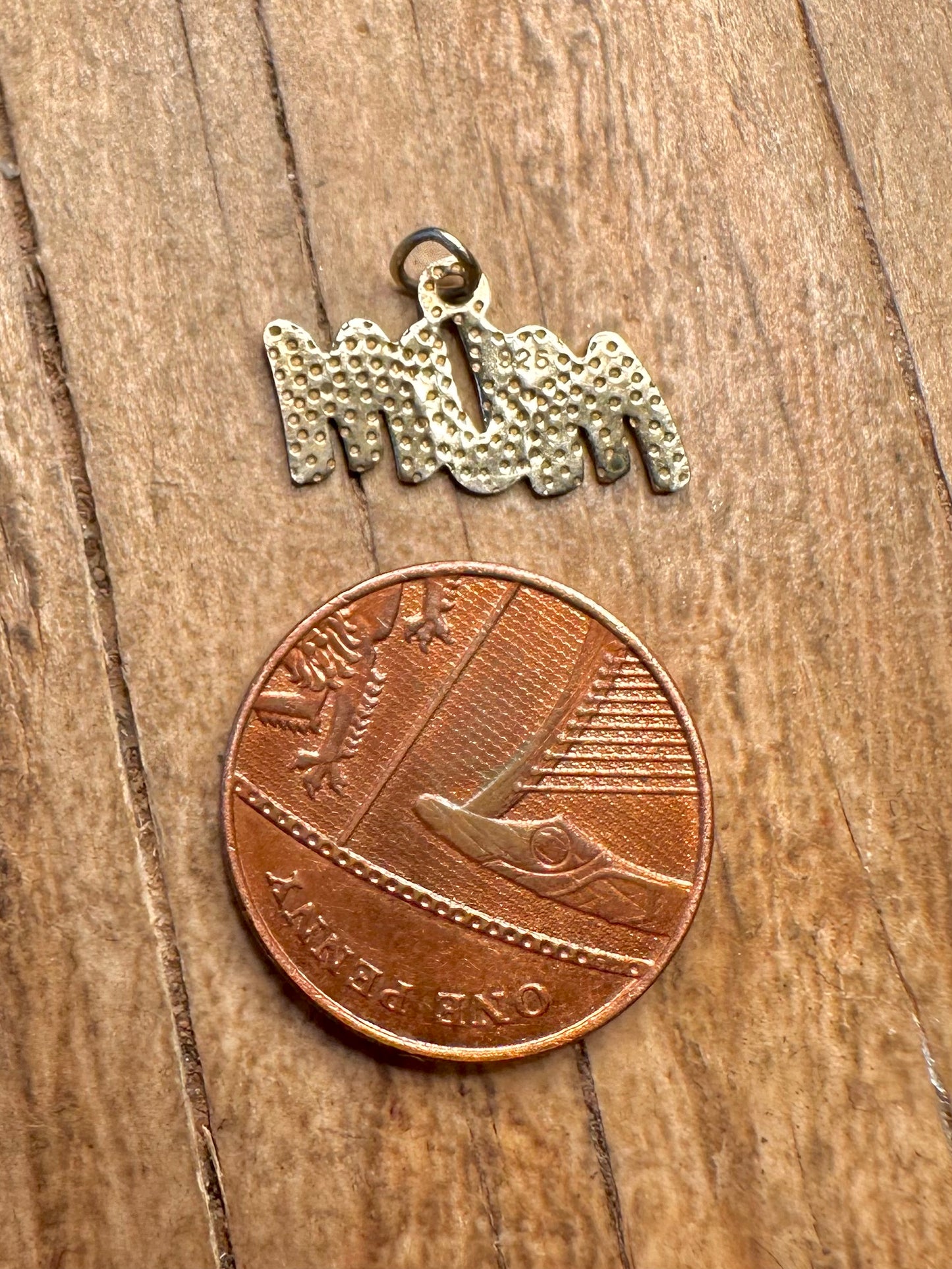 Vintage Mum Gold on 925 Silver Pendant