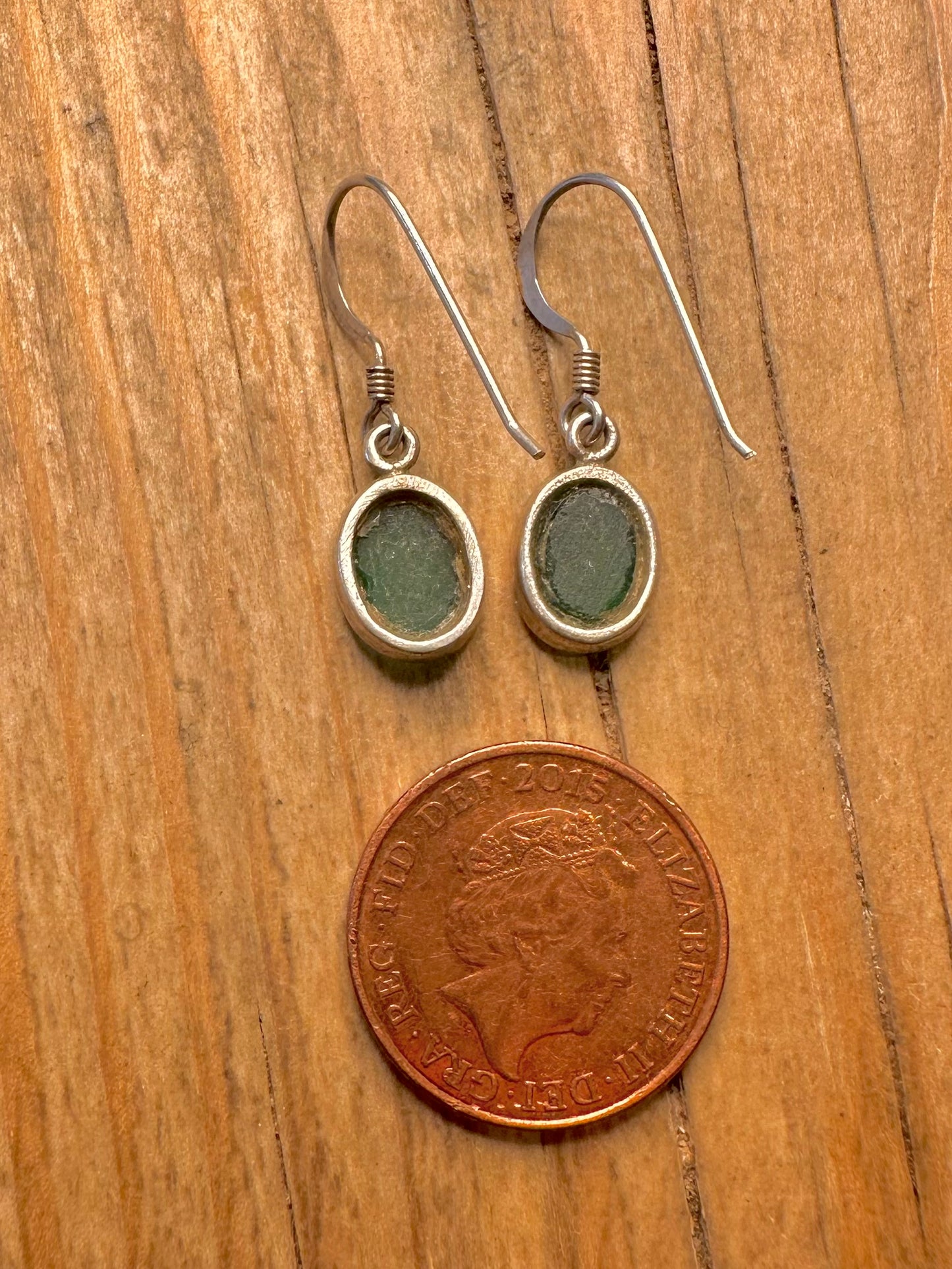Vintage Chrysoprase Green 925 Sterling Silver Earrings