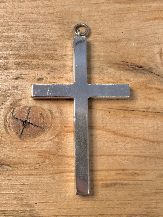 Vintage 1975 Heavy Cross 925 Silver Pendant
