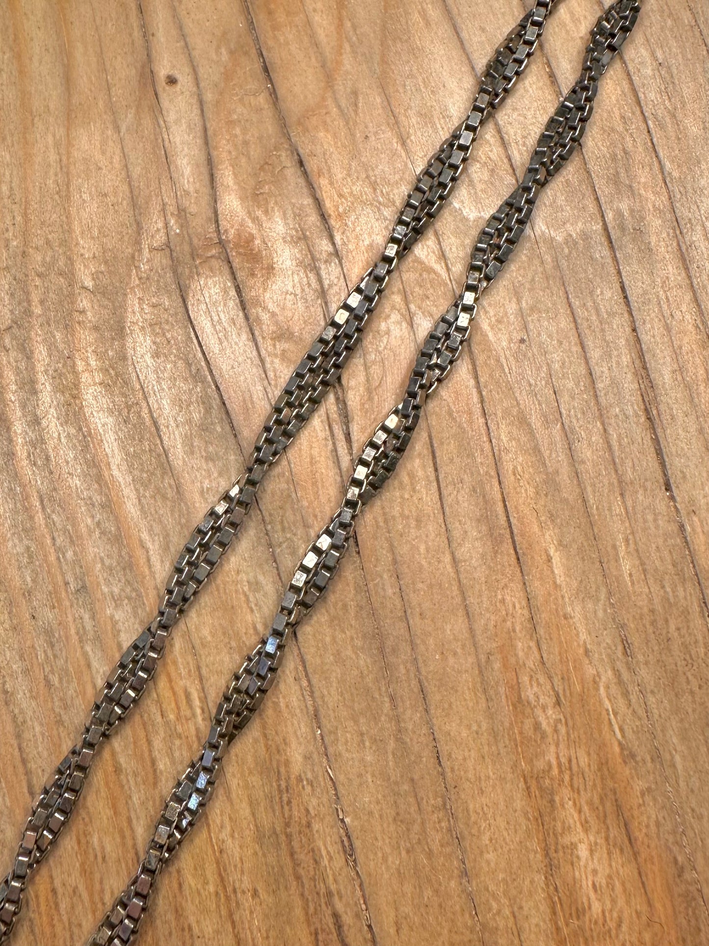 Vintage Twisted Box Chain 925 Sterling Silver 19.6 inch Necklace