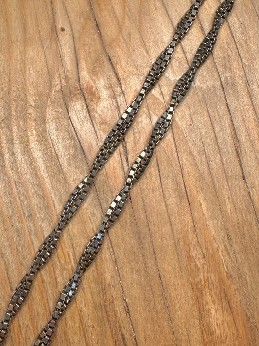 Vintage Twisted Box Chain 925 Sterling Silver 19.6 inch Necklace