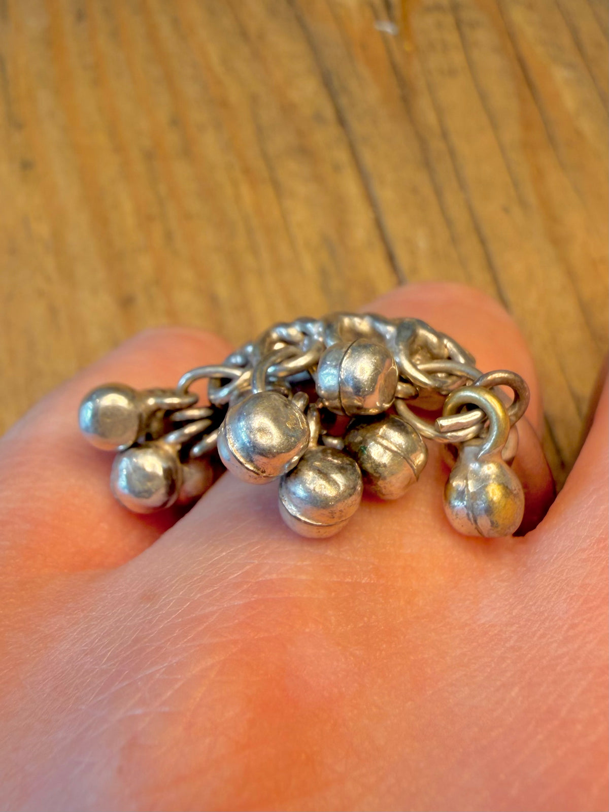 Cluster Small Bell Band 925 Sterling Silver Size U Ring
