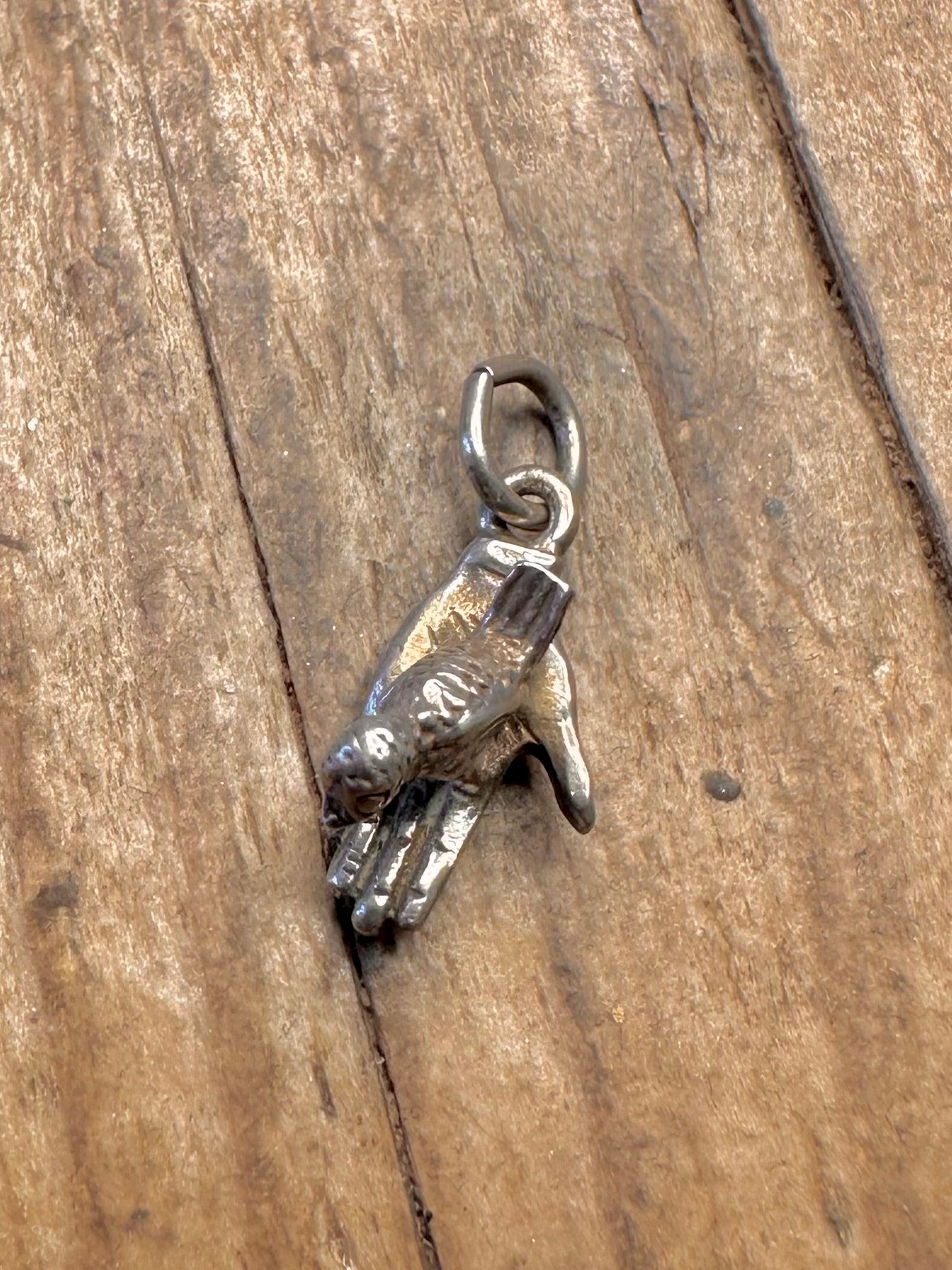 Bird Sat on Hand Rotating 925 Sterling Silver Charm Pendant