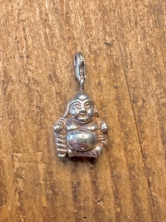 Laughing Buddha Thomas Sabo Solid 925 Sterling Silver Clasp Charm Pendant