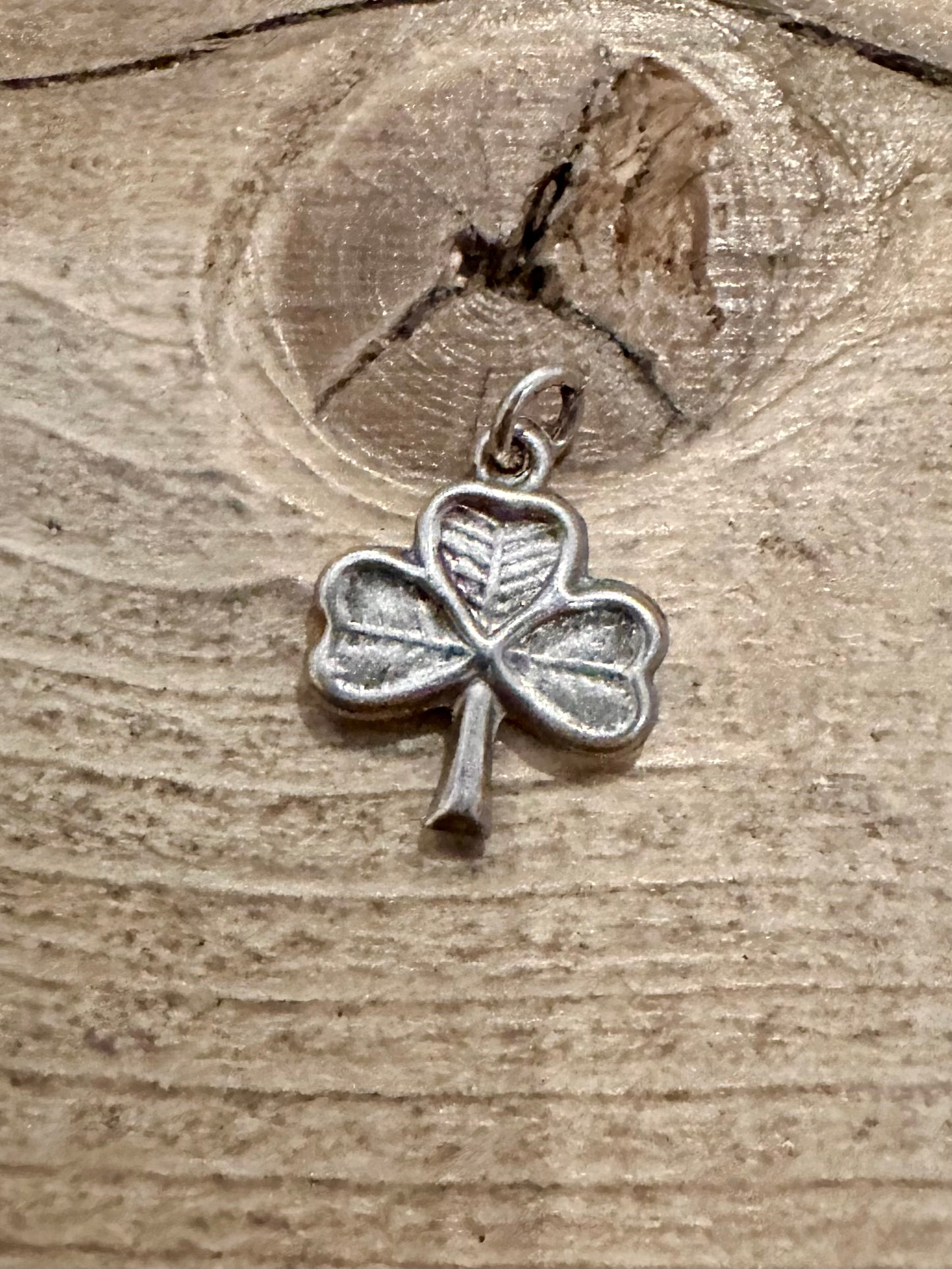 Vintage Three Leaf Clover Silver Pendant