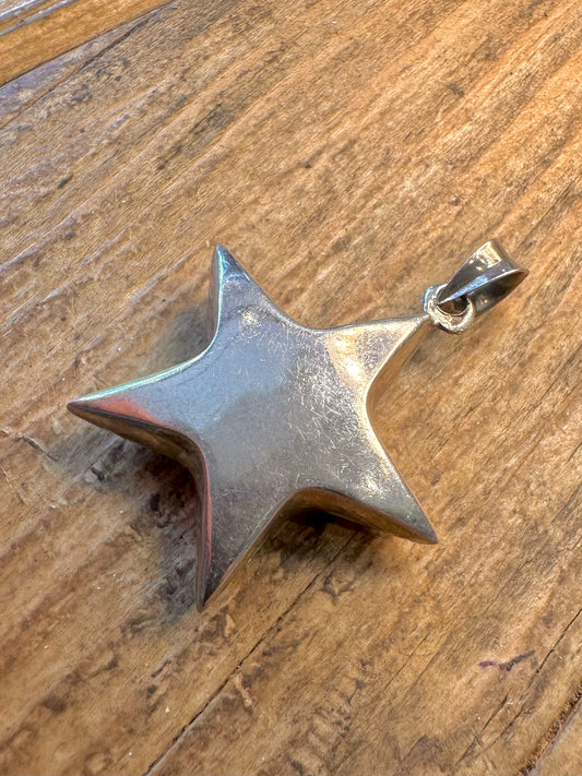Puff Star 925 Sterling Silver Pendant