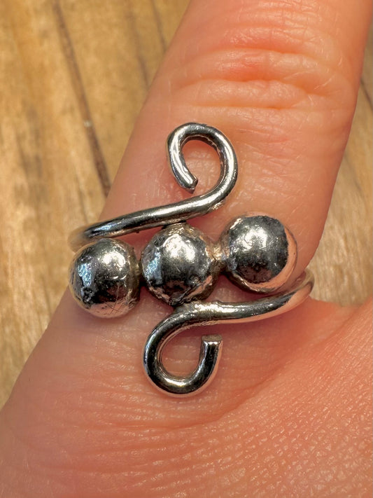 Abstract Swirl Circle 925 Sterling Silver Size N1/2 Ring