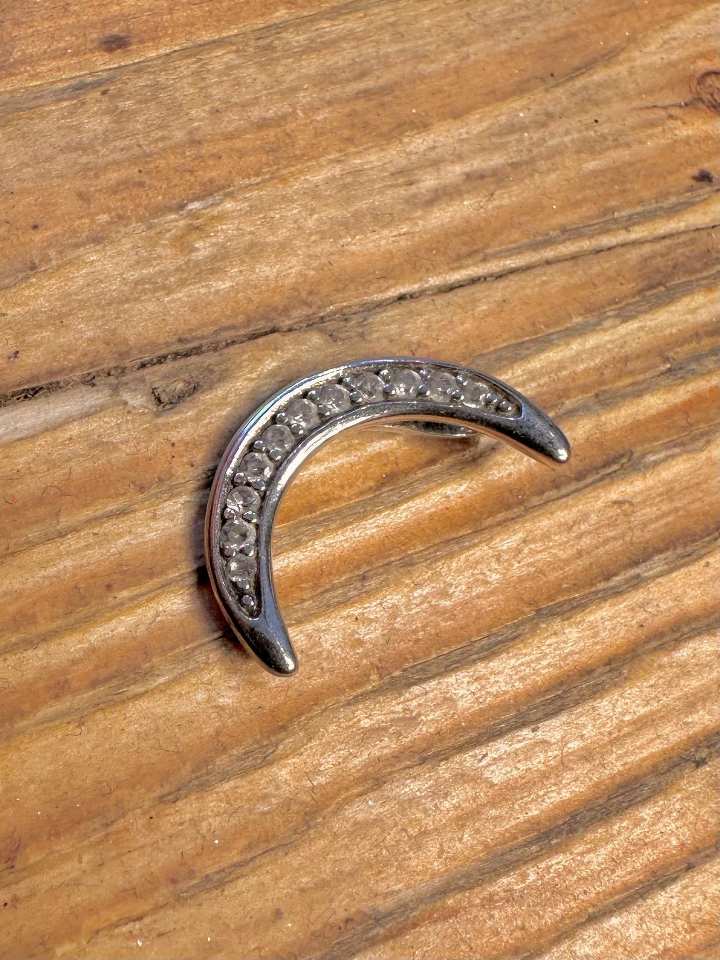 Crescent Moon CZ 925 Sterling Silver Pendant