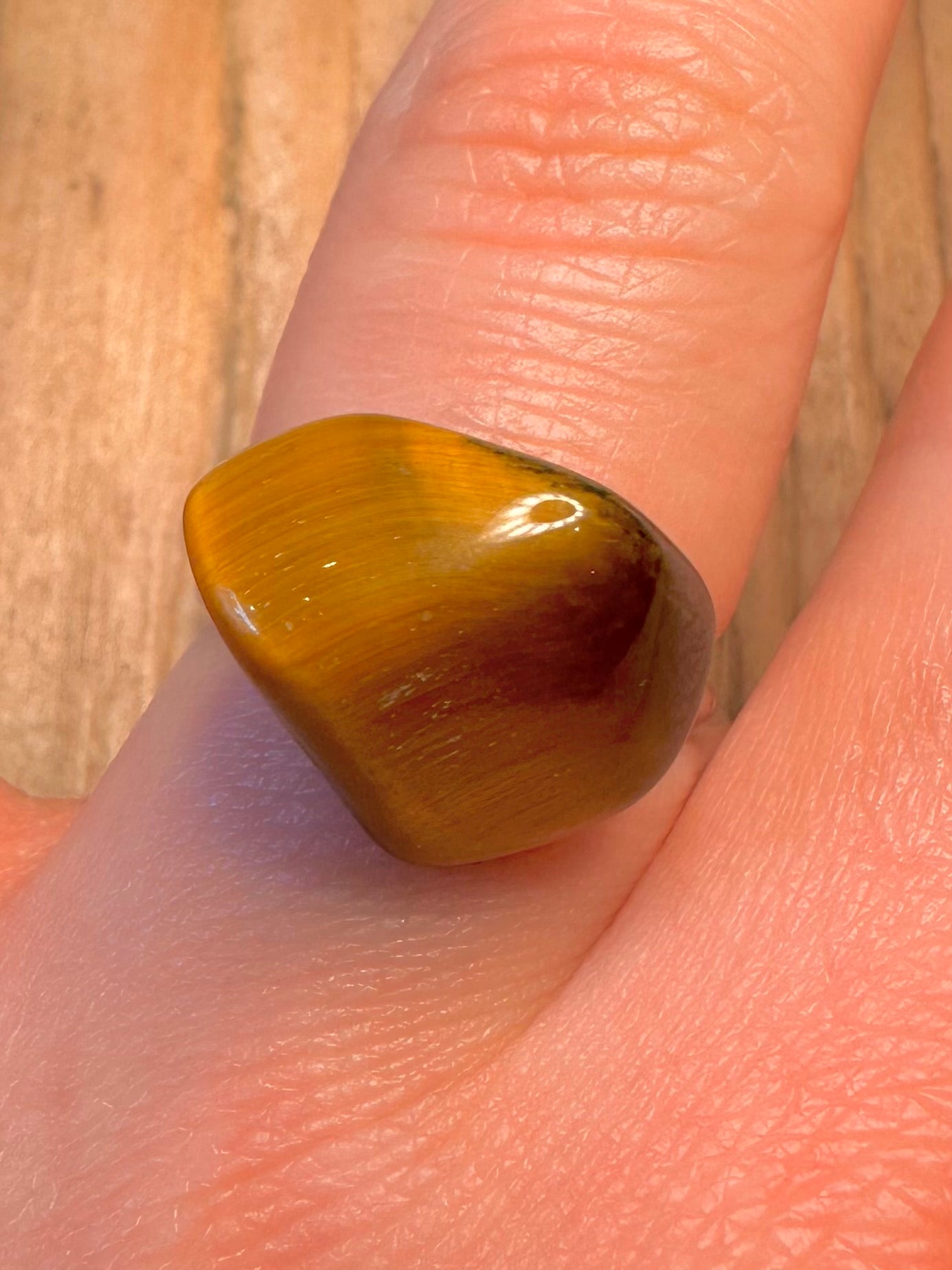 Vintage Tigers Eye Adjustable 925 Sterling Silver Size O1/2 Ring