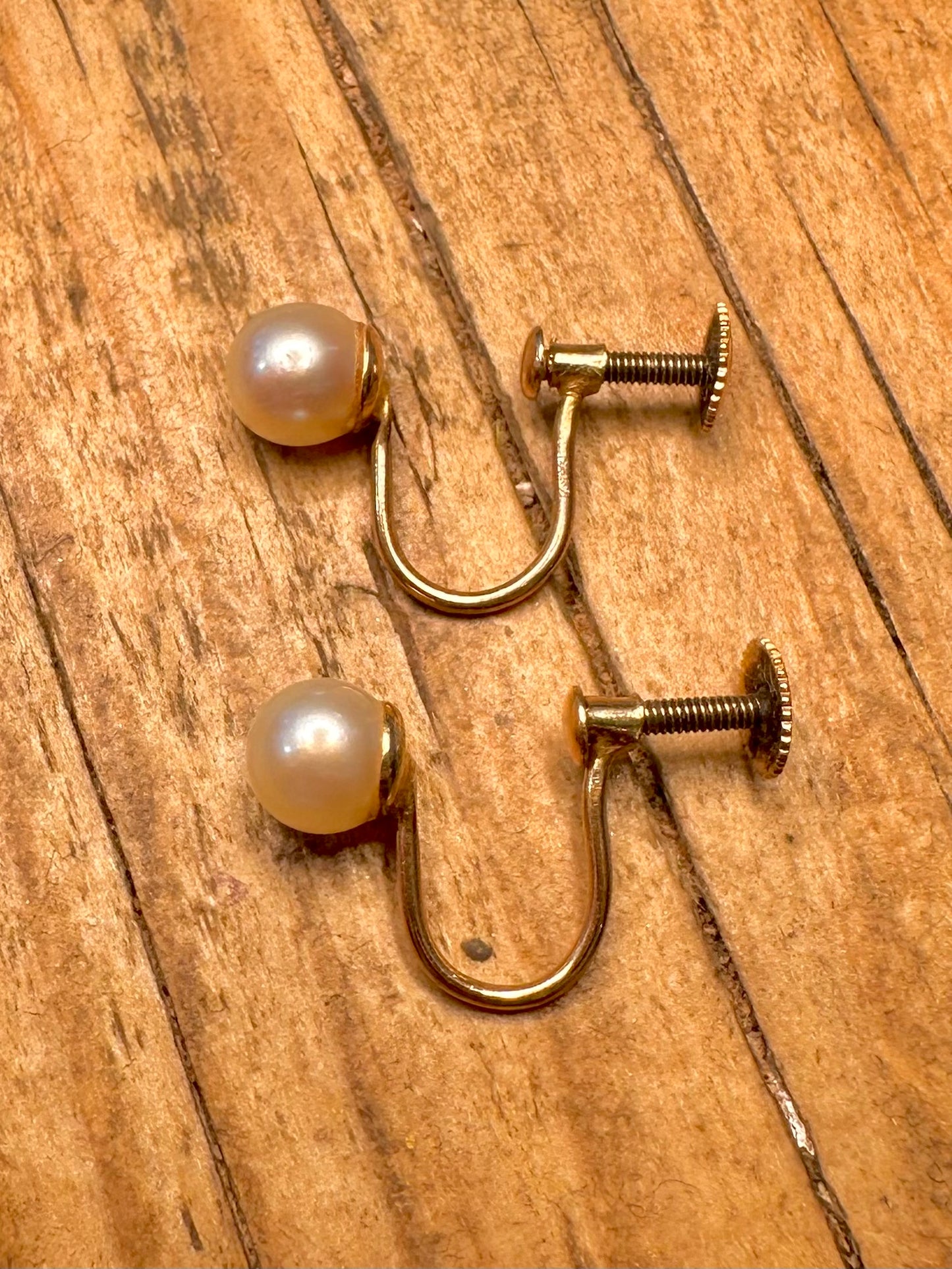 9 Karat Gold Perlen Ohrschrauben