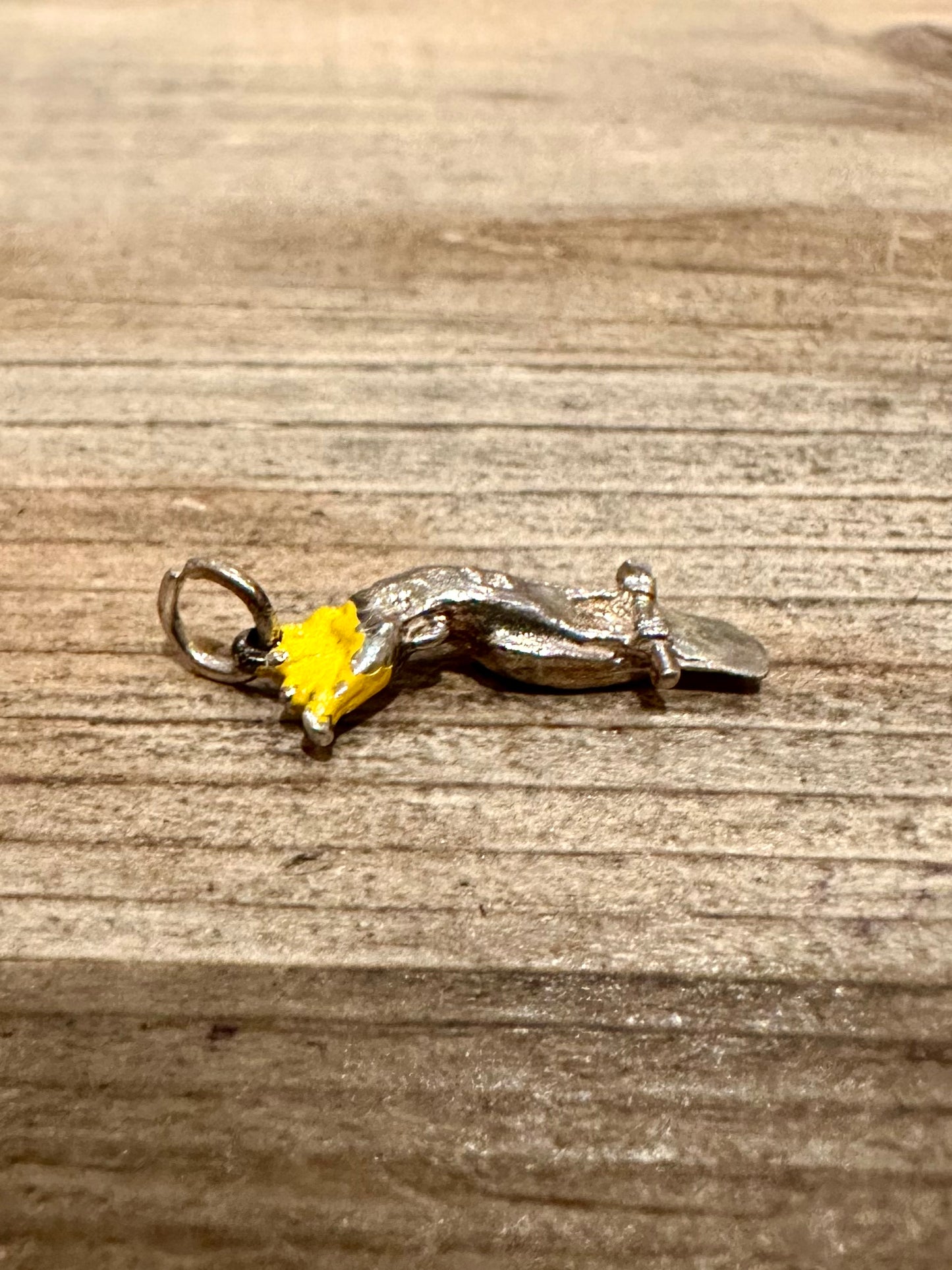 Vintage Cockatiel Yellow 925 Silver Charm Pendant