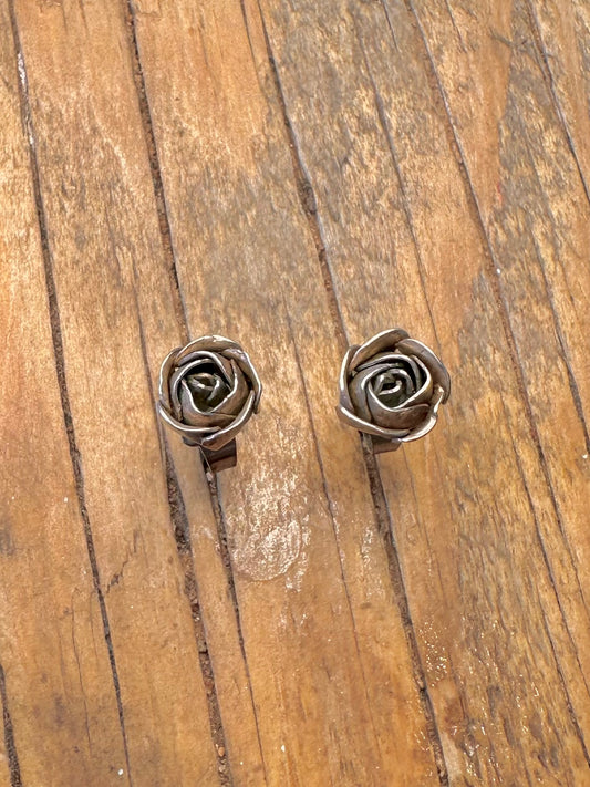 Rose Flower Studs 925 Sterling Silver Earrings