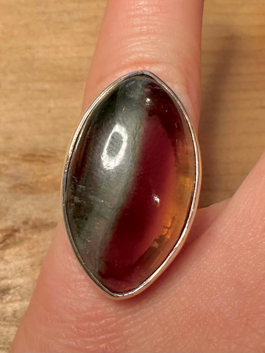 Vintage Fluorite 925 Silver Size L1/2 Ring