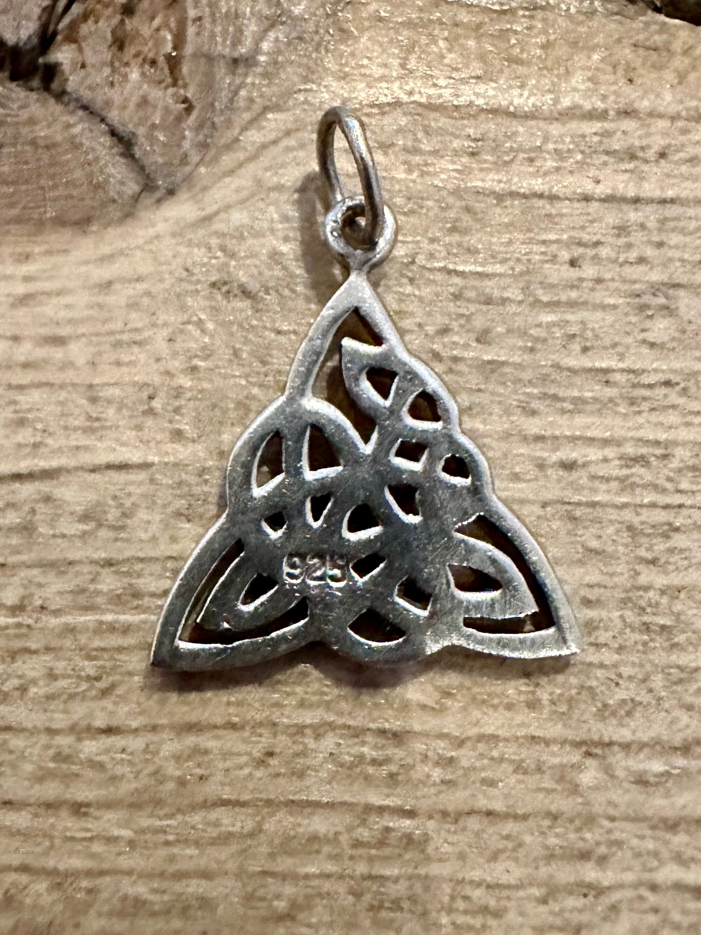 Vintage Celtic Triangular 925 Silver Pendant