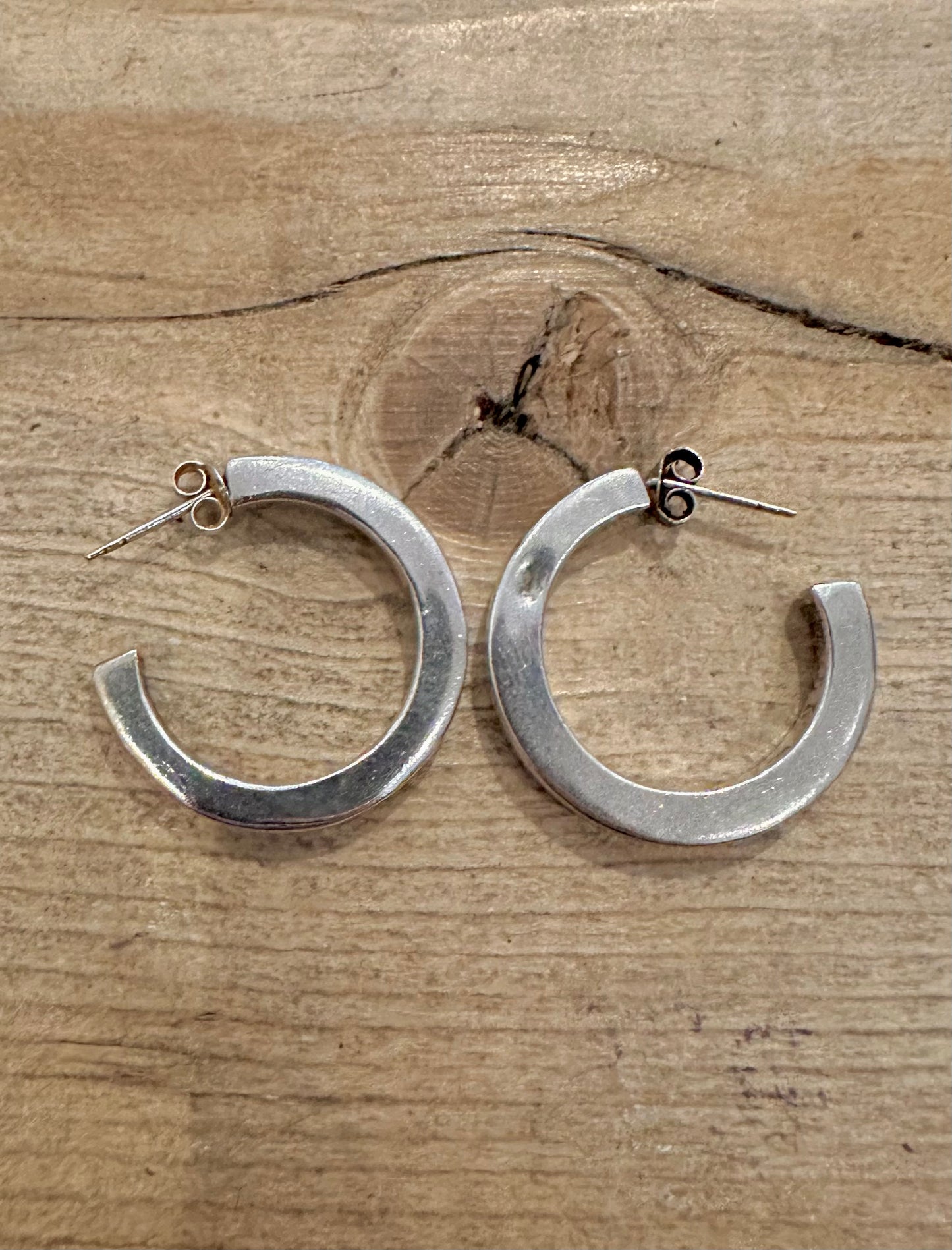 Modern Chunky Half Hoops 925 Silver Earrings