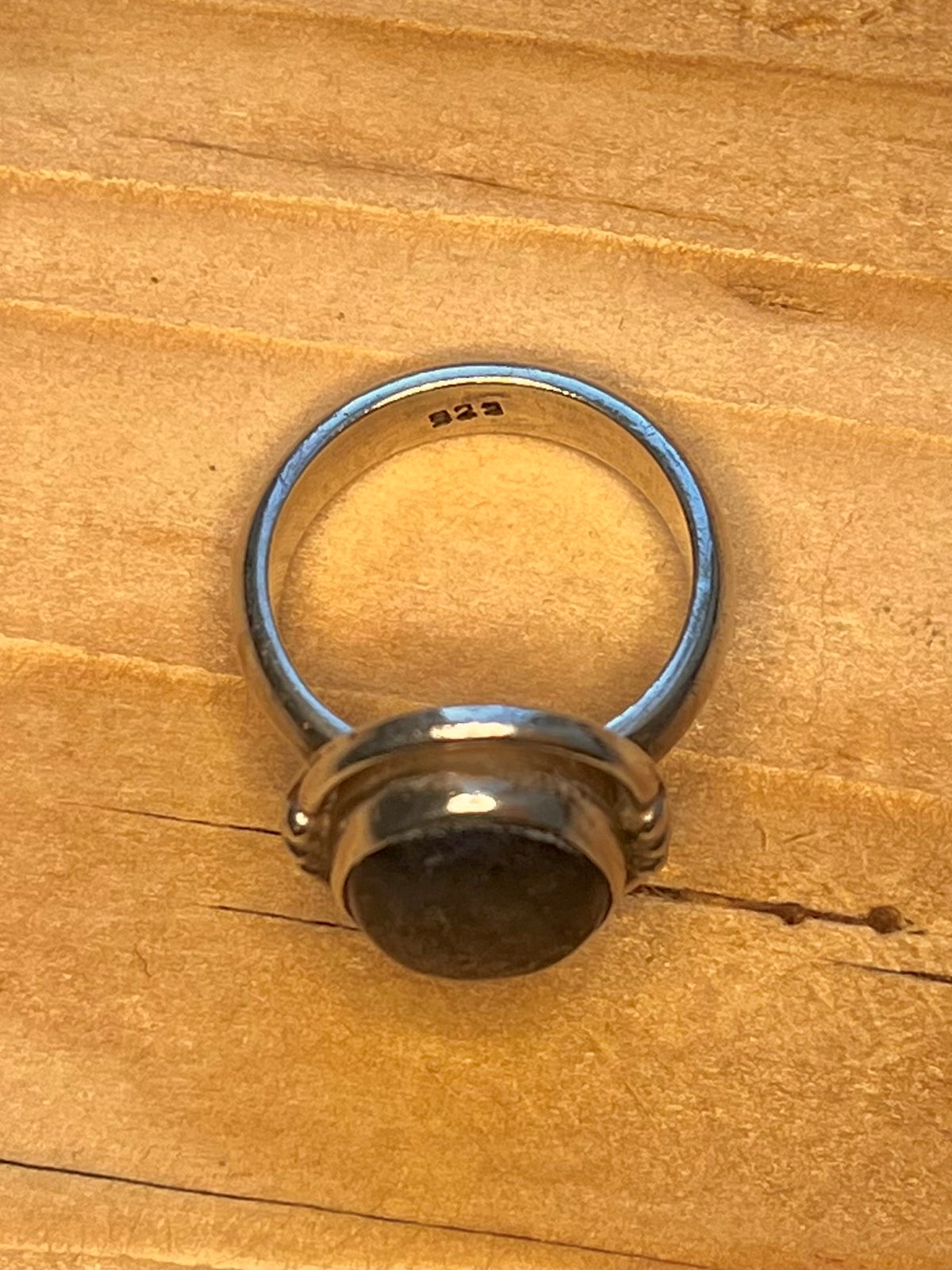 Oval Lapis Lazuli 925 Sterling Silver Size J Ring