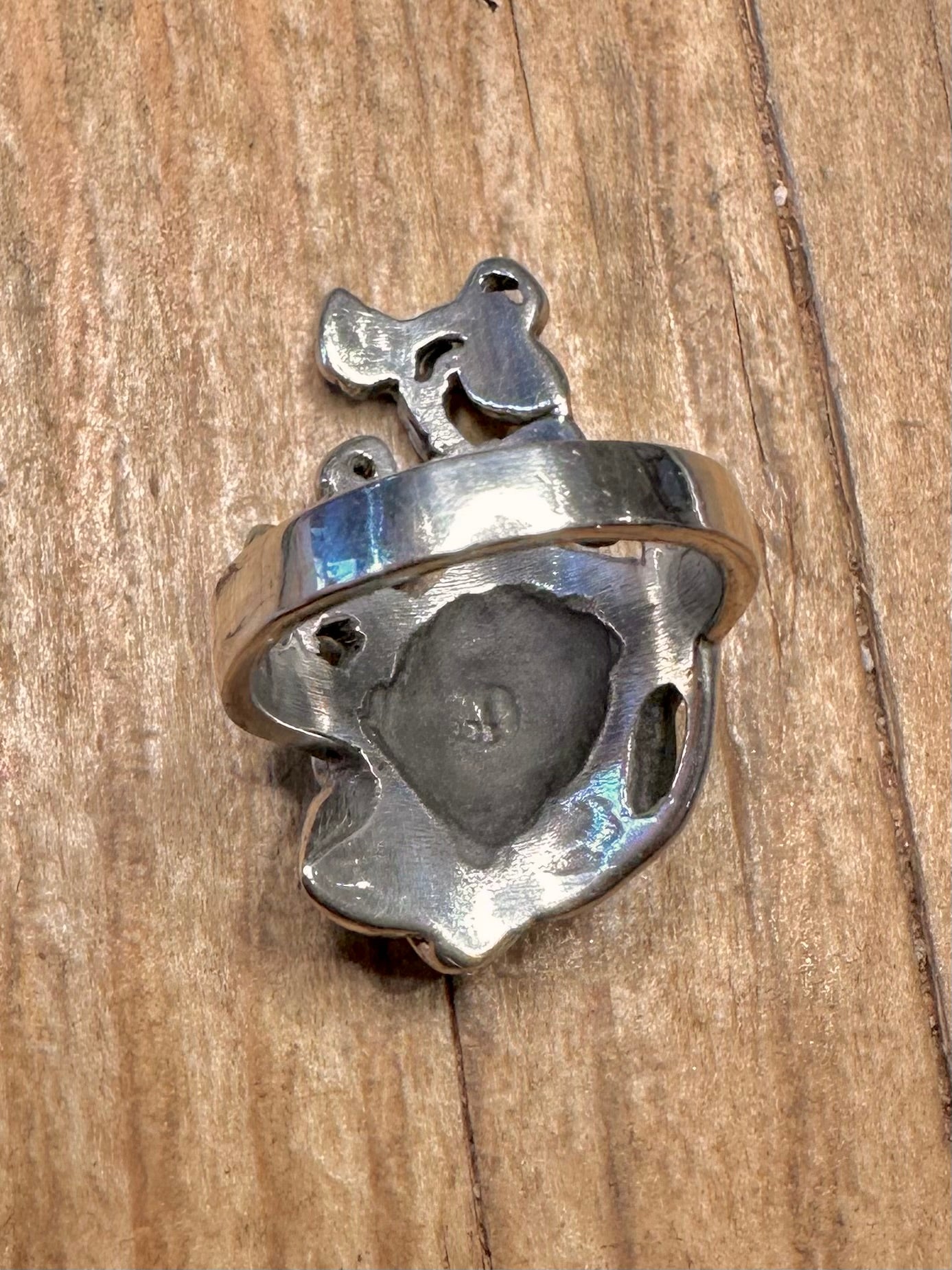 Vintage Large Rose 925 Sterling Silver Size O Ring