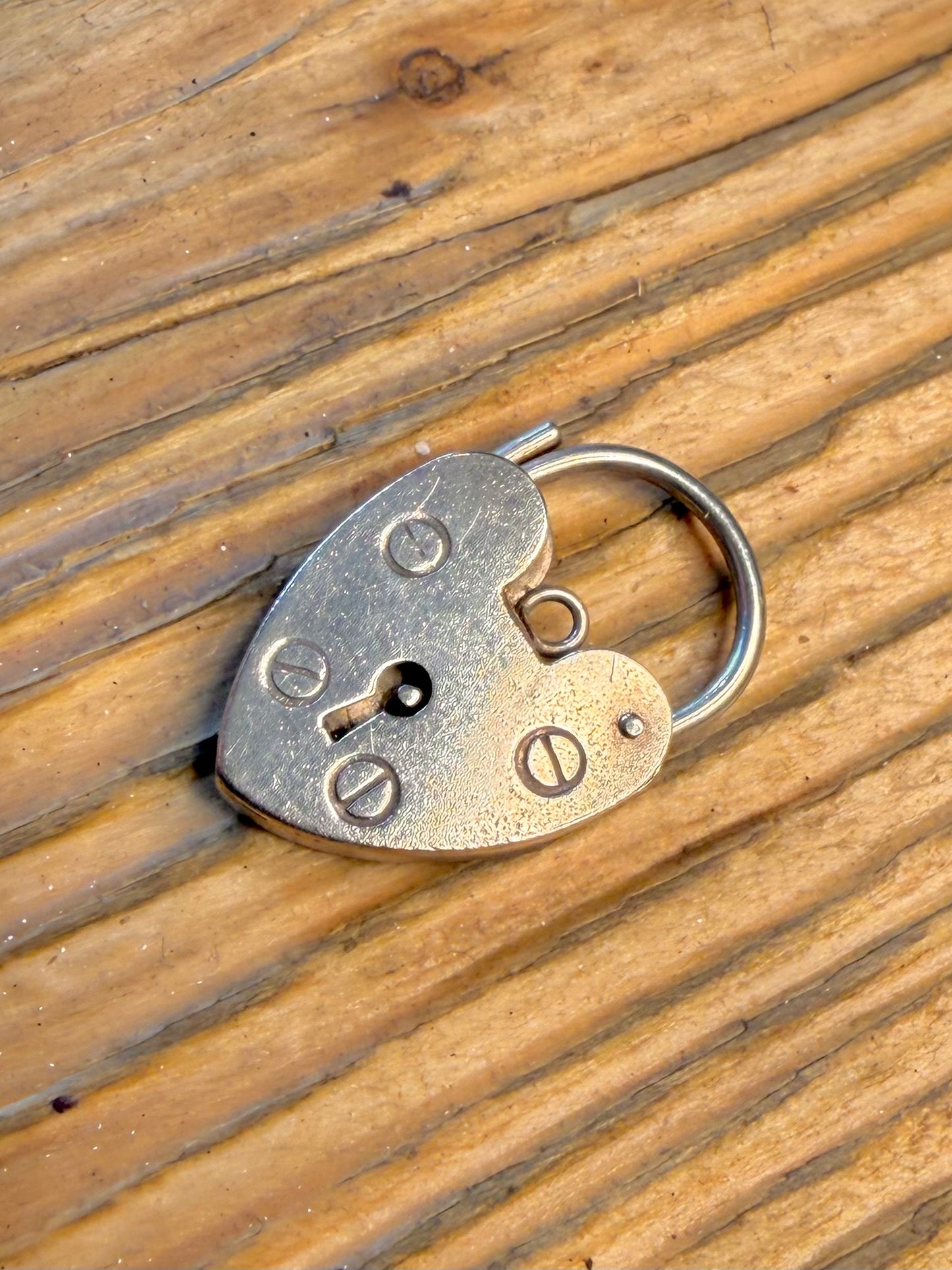 Large Heart 1976 Padlock Maker PJC Birmingham 925 Sterling Silver Pendant