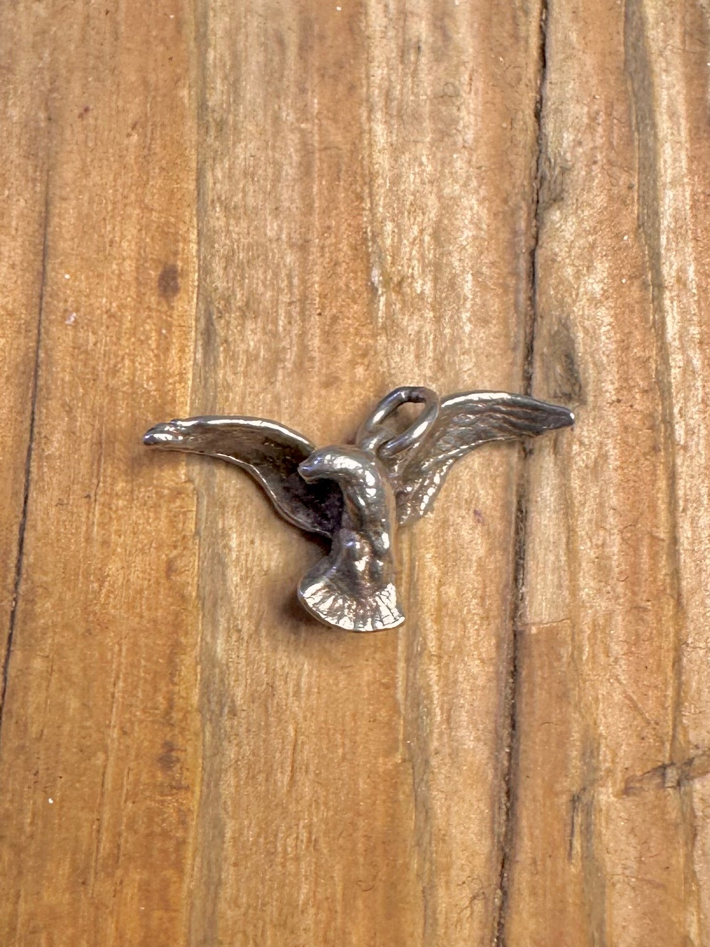 Flying Bird Detailed 925 Sterling Silver Charm Pendant