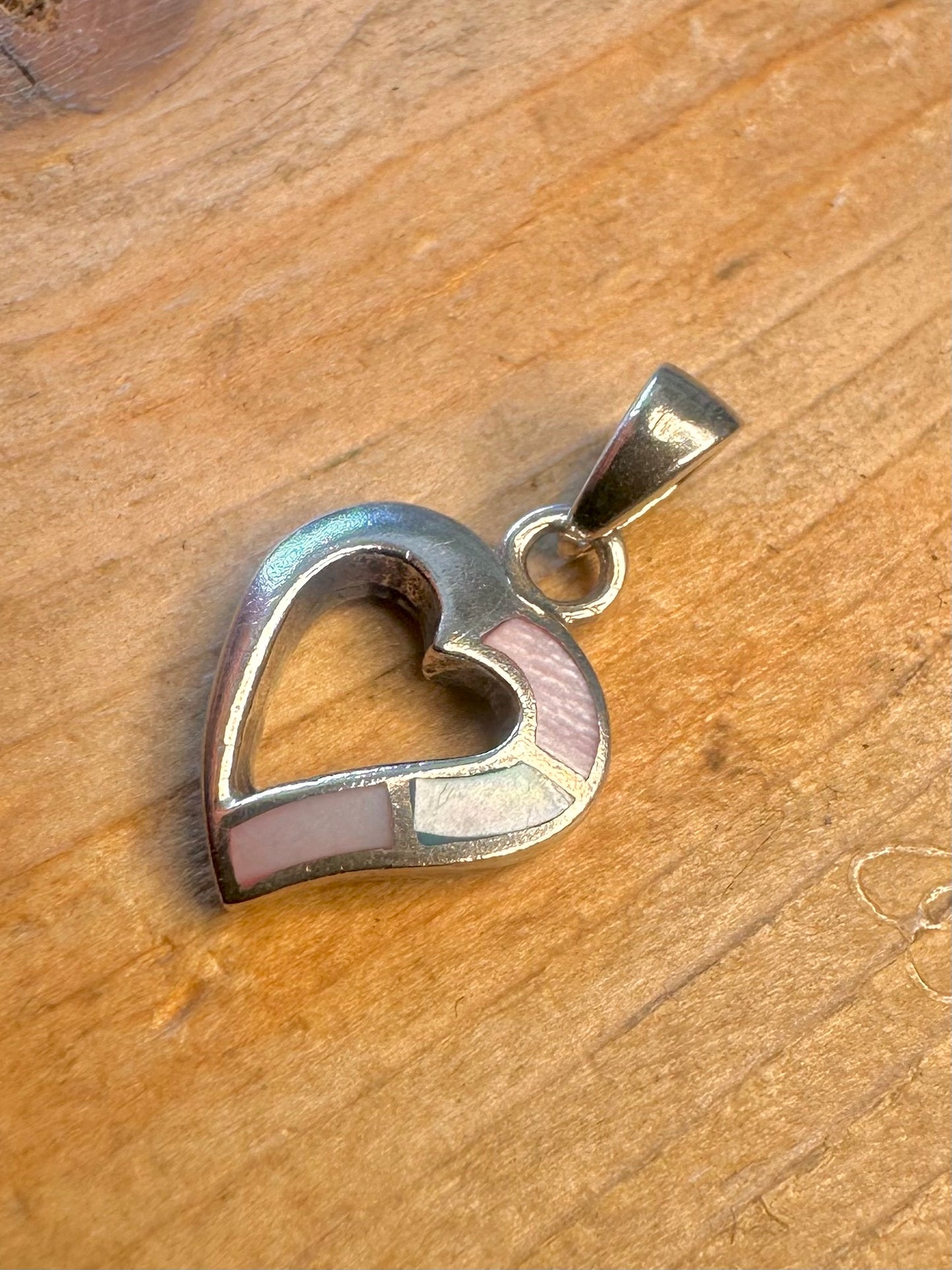 Mother of Pearl Heart 925 Sterling Silver Pendant