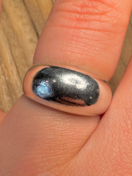 Abstract Dome 925 Sterling Silver Size P Ring